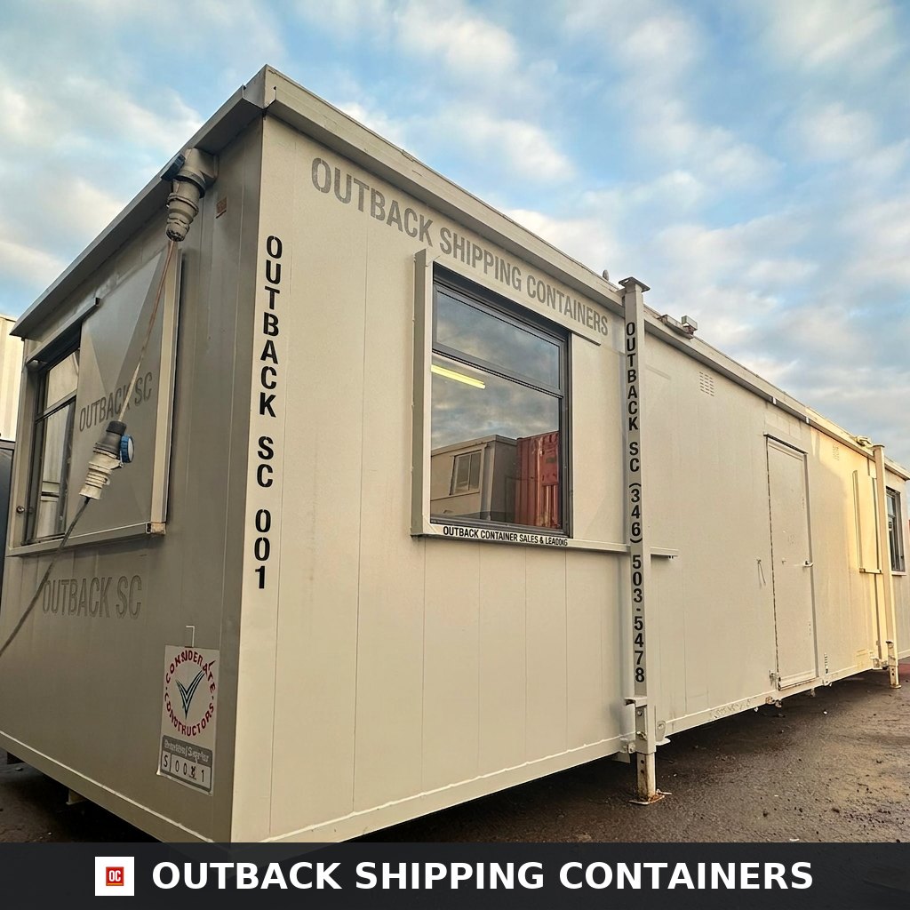 32x10ft for Sale — Side Profile View | Outback Shipping Containers 32x10ft — Open Plan Canteen / Office — Portable Anti-Vandal Building — Site Accommodation - image 1