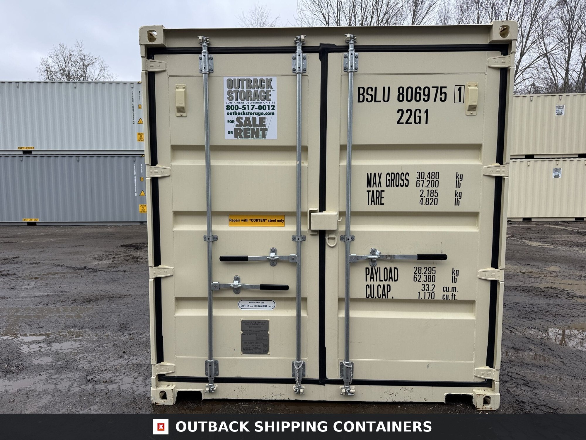 20ft New Shipping Container – Wind & Watertight – Beige — 20ft — new (image 3 of 12)