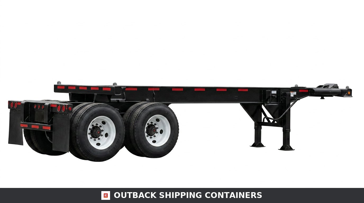 20ft Container Chassis for sale — rear doors and gate