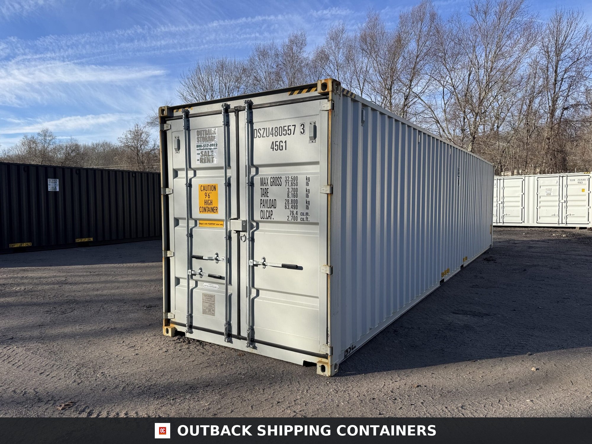 40ft New High Cube Shipping Container – Wind & Watertight – Gray — 40ft — new (image 1 of 12)