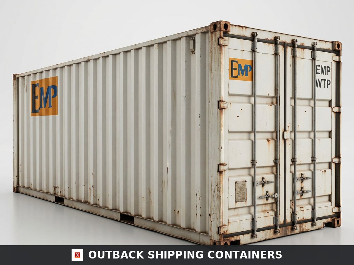 Used 53ft High Cube Shipping Container — Three-Quarter Angle View | Outback Shipping Containers Used 53ft High Cube Shipping Container – Galvanized Aluminum — 53ft — used — storage containers (image 3 of 3)