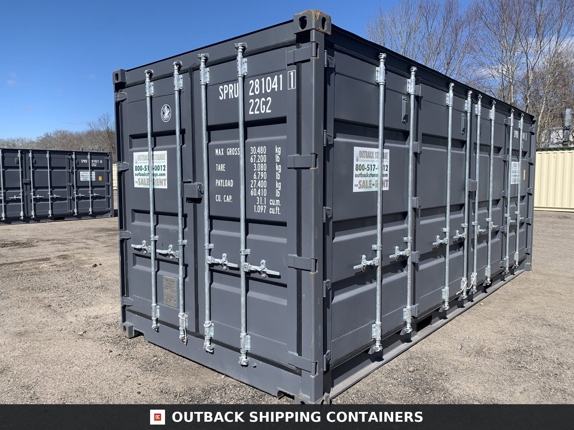 20ft Open Side New Shipping Container – Wind & Watertight – Gray — 20ft — new (image 9 of 12)