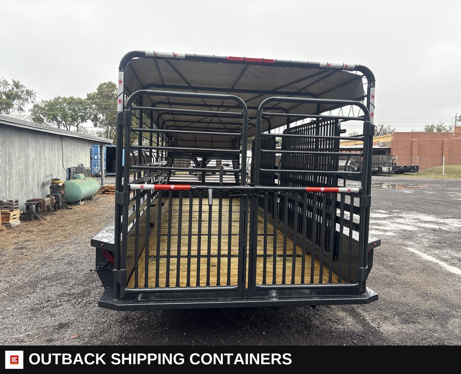 New 2026 Circle W 6.5 x 24 Gooseneck Livestock Trailer 14k GVWR — Rear Doors And Gate | Outback Shipping Containers New 2026 Circle W 6.5 x 24 Gooseneck Livestock Trailer 14k GVWR for sale — rear doors and gate