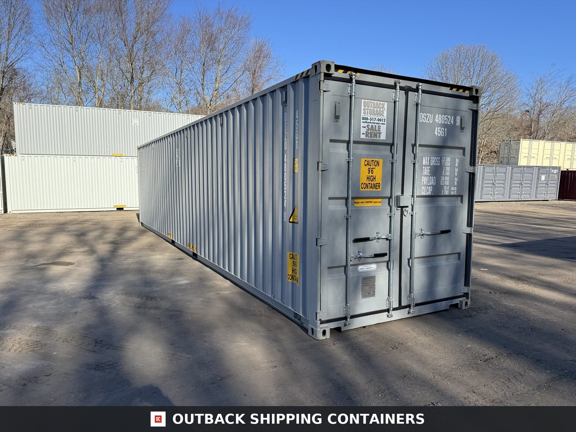 40ft New High Cube Shipping Container – Wind & Watertight – Gray — 40ft — new (image 1 of 12)