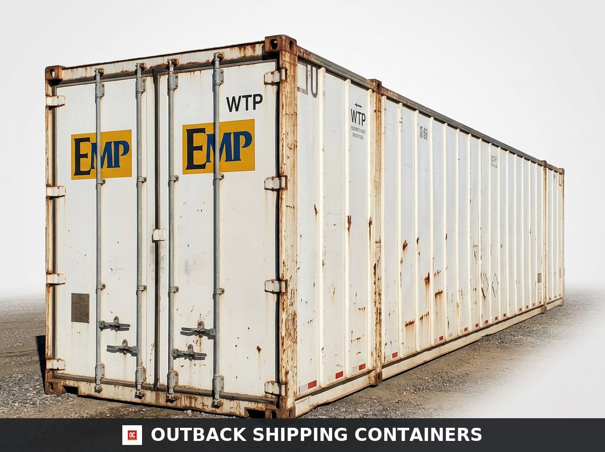 Used 53ft High Cube Shipping Container — Side Profile View | Outback Shipping Containers Used 53ft High Cube Shipping Container – Galvanized Aluminum — 53ft — used — storage containers (image 2 of 3)