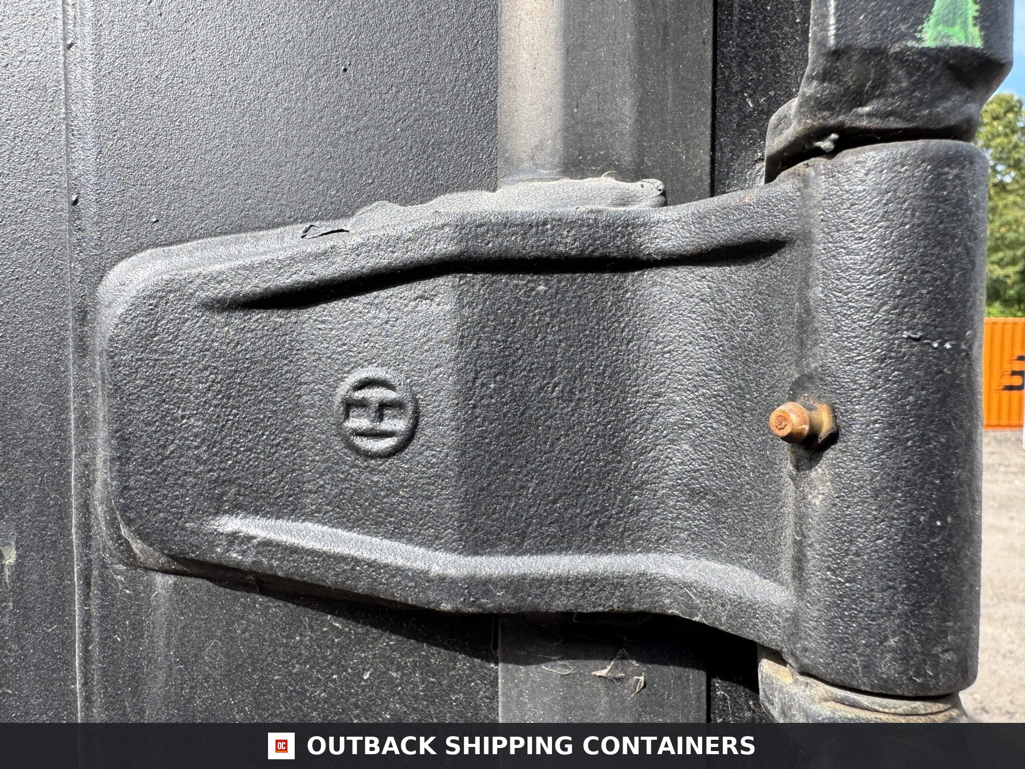 20ft New High Cube Shipping Container for Sale — Corner Casting and Frame Detail 20ft New High Cube Shipping Container – Wind & Watertight – Black — 20ft — new (image 10 of 12)