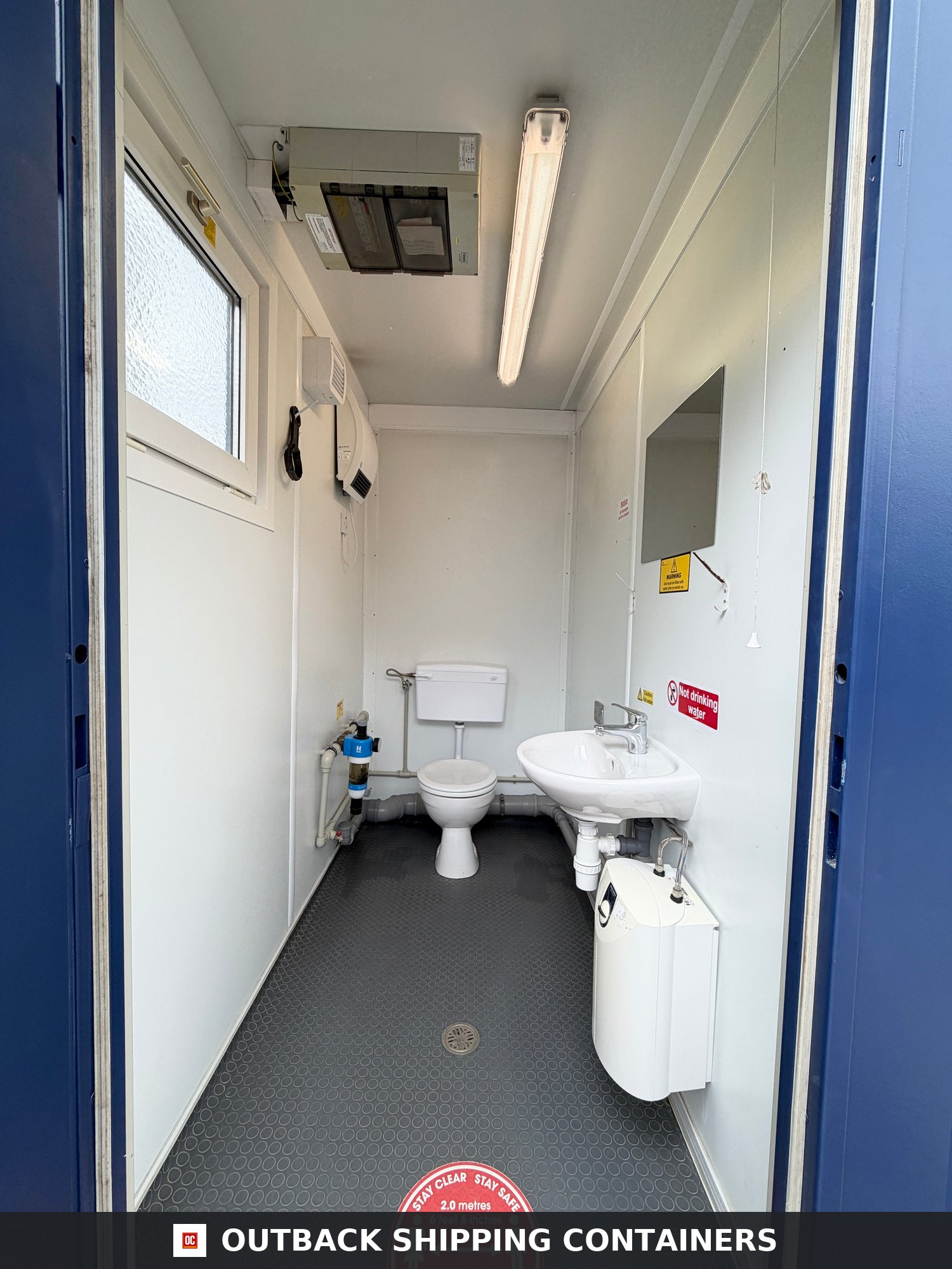 16 x 8 ft for Sale — Rear Exterior View | Outback Shipping Containers 16 x 8 ft — 3 + 1 Toilet Block — Portable Building — Site Accommodation - image 4