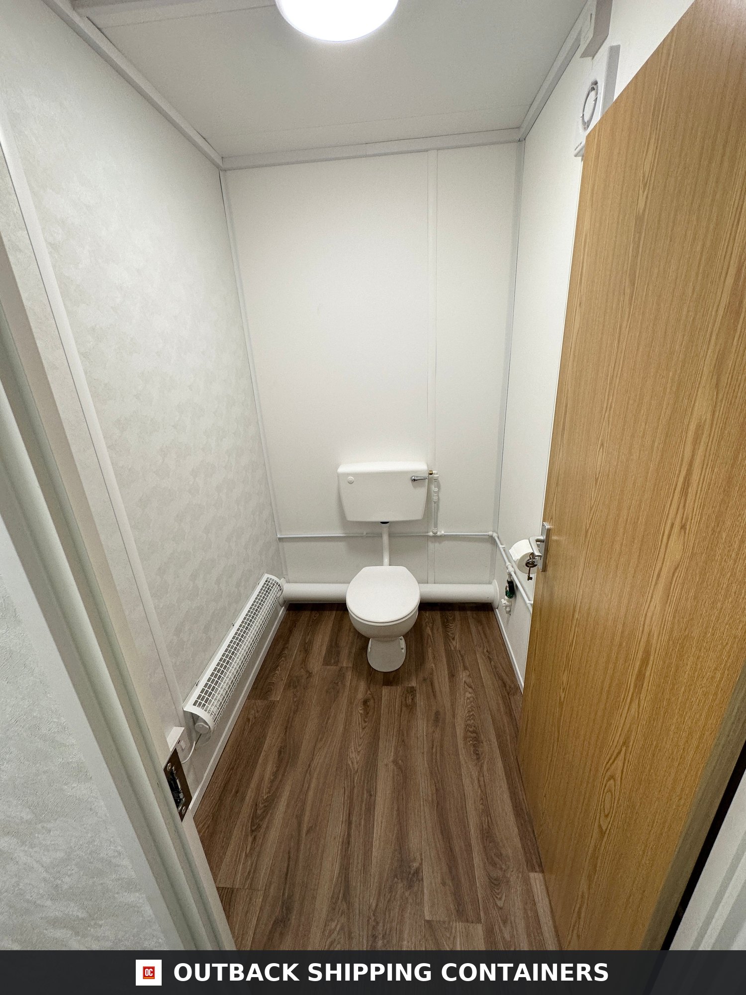 CUSTOM for Sale — Corner Casting and Frame Detail | Outback Shipping Containers CUSTOM — 32 x 10 ft Cabin — Office/Canteen — Kitchenette — 1+1 WC/Wash Room — No 718 — product gallery image 9 of 25