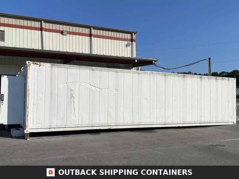 40 Foot High-Cube Insulated Shipping Container with 5 Ton Bard HVAC — Three-Quarter Angle View 40 Foot High-Cube Insulated Shipping Container with 5 Ton Bard HVAC — 40ft refrigerated container (image 2 of 6)