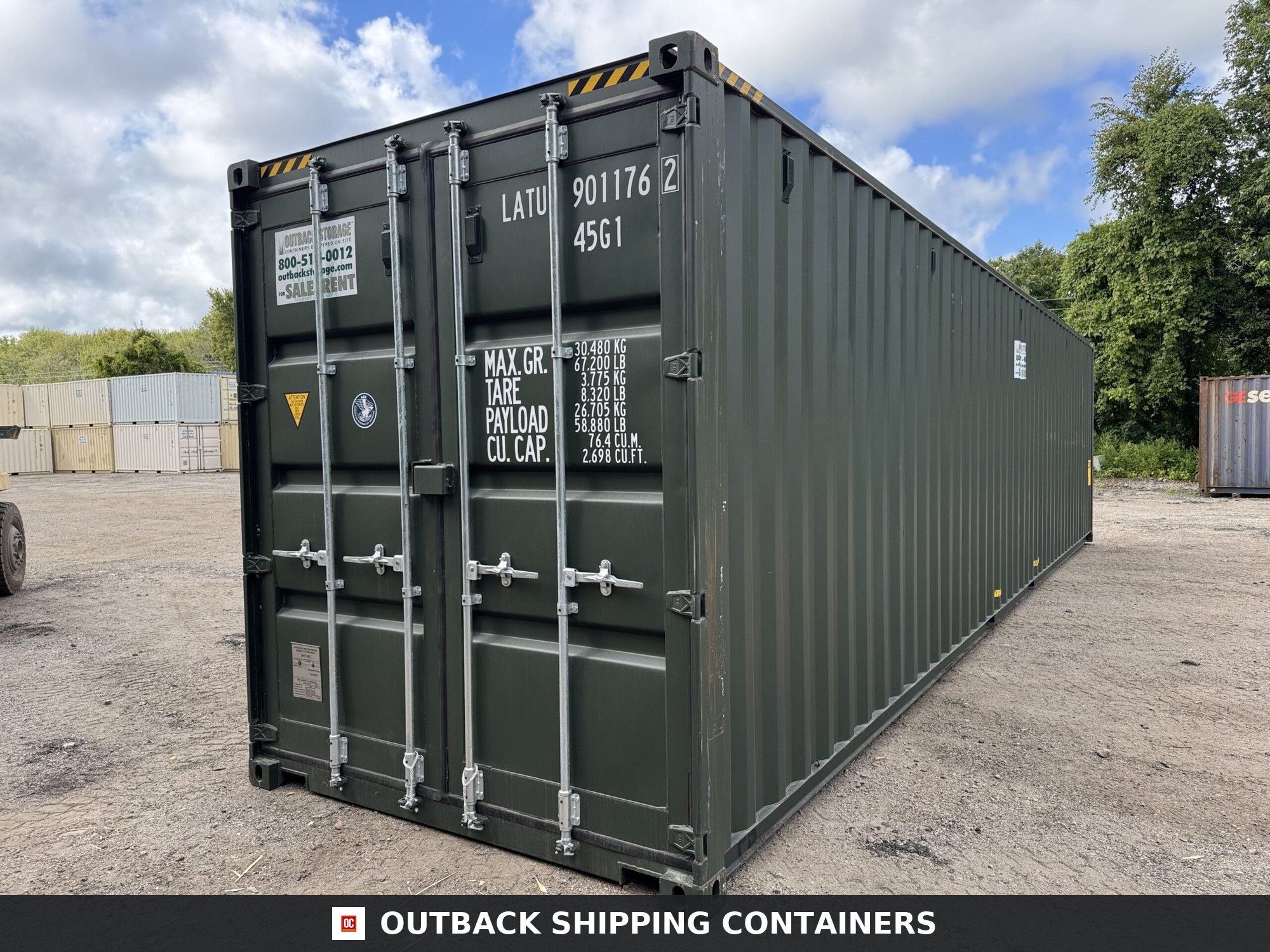 40ft New High Cube Shipping Container – Wind & Watertight – Green — 40ft — new (image 9 of 12)