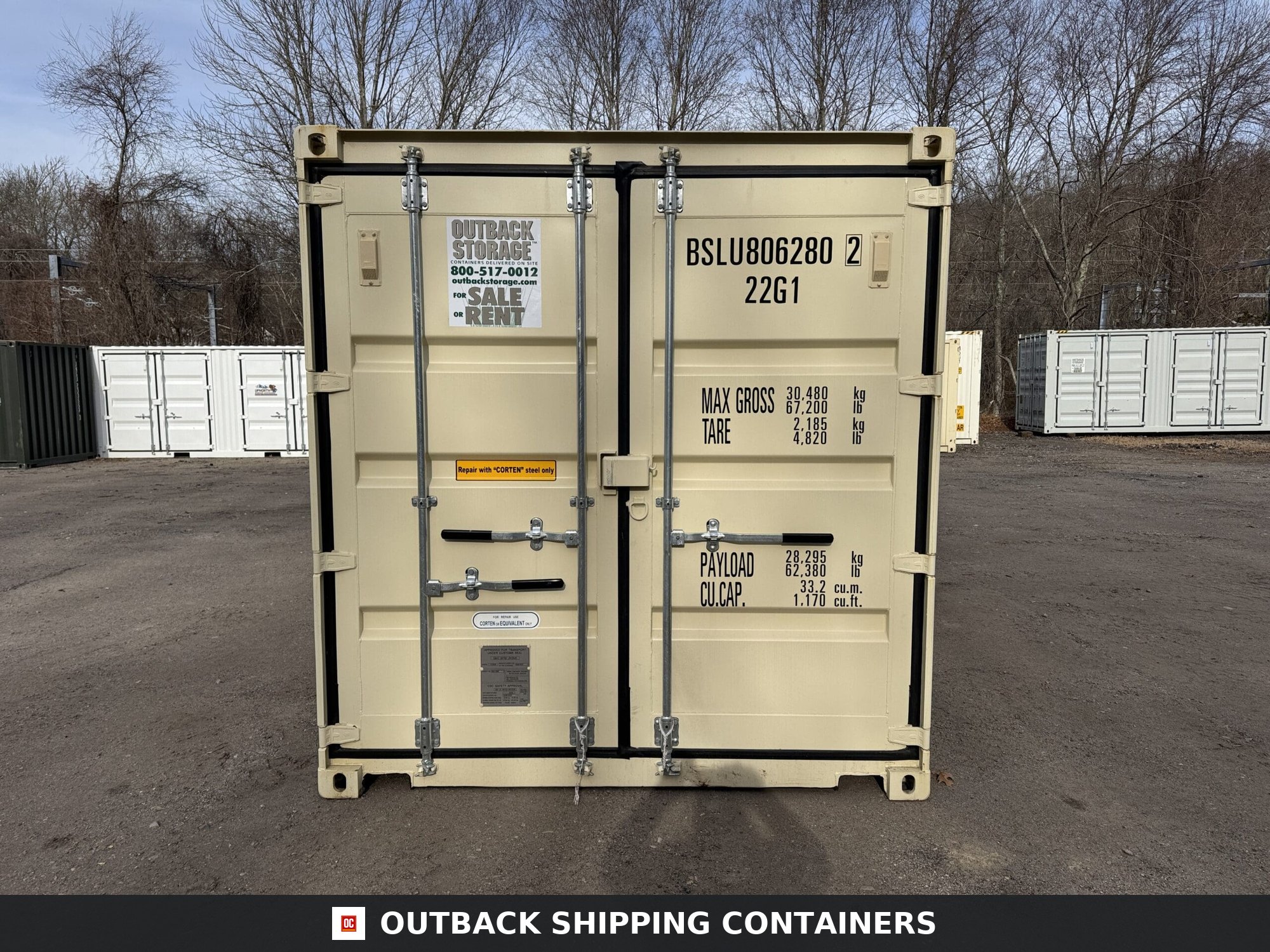 20ft New Shipping Container – Wind & Watertight – Beige — 20ft — new (image 3 of 12)