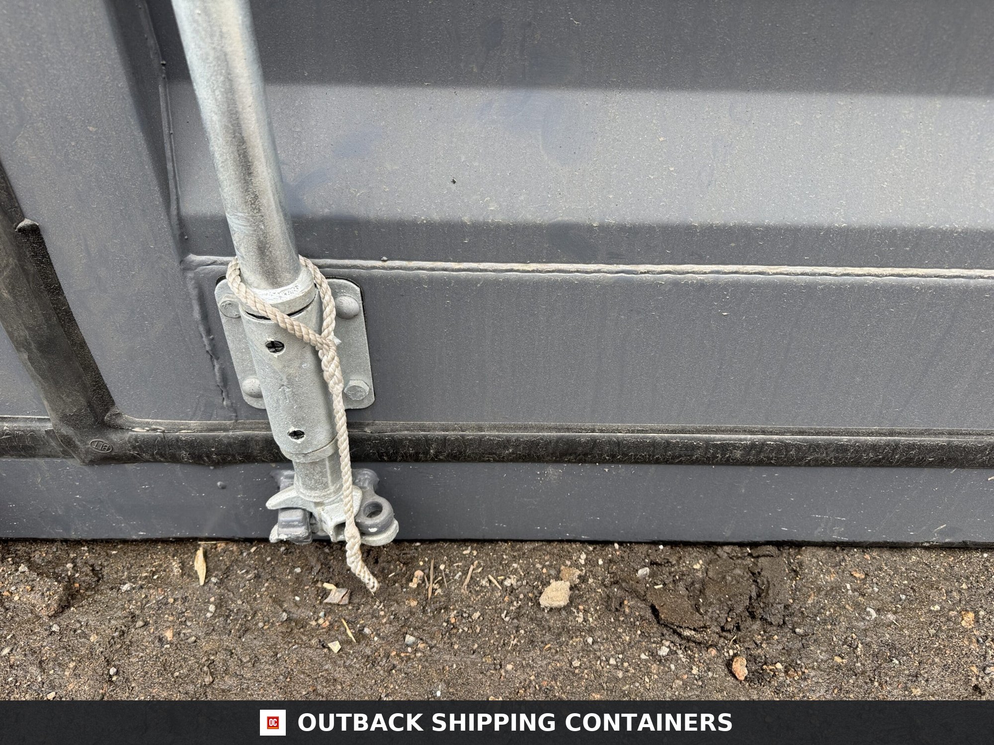 40ft New High Cube Shipping Container — Door and Entry Detail | Outback Shipping Containers 2 40ft New High Cube Shipping Container – Wind & Watertight – Dk Gray — 40ft — new (image 7 of 12)