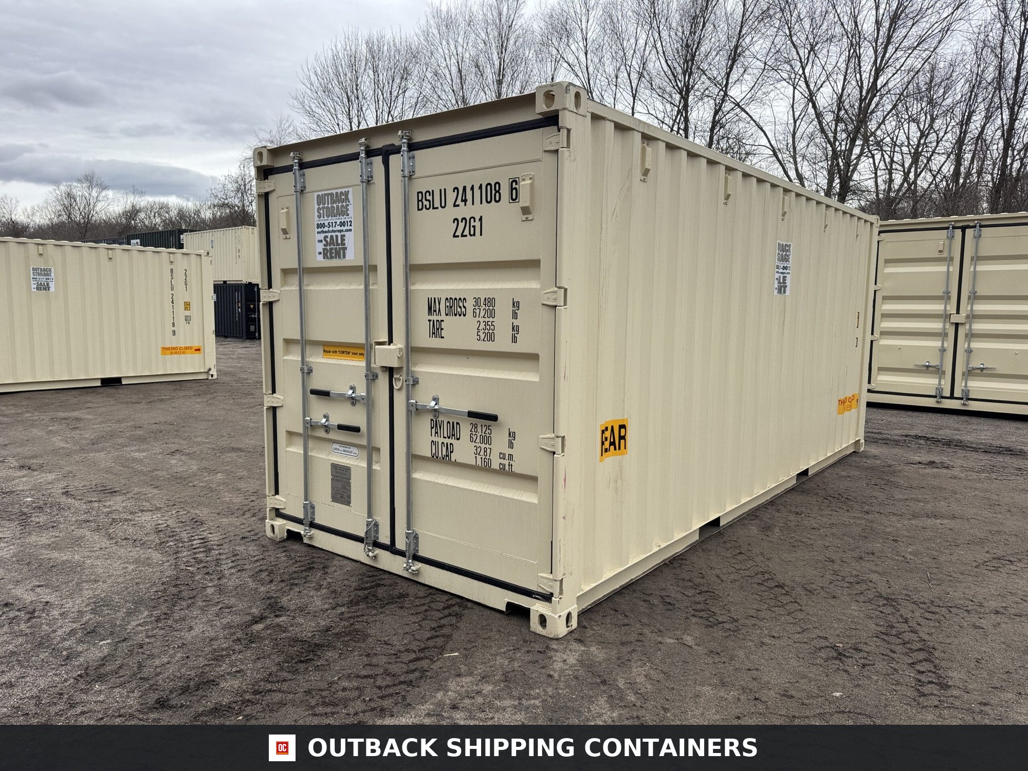20ft New Shipping Container – Wind & Watertight – Beige — 20ft — new (image 7 of 12)