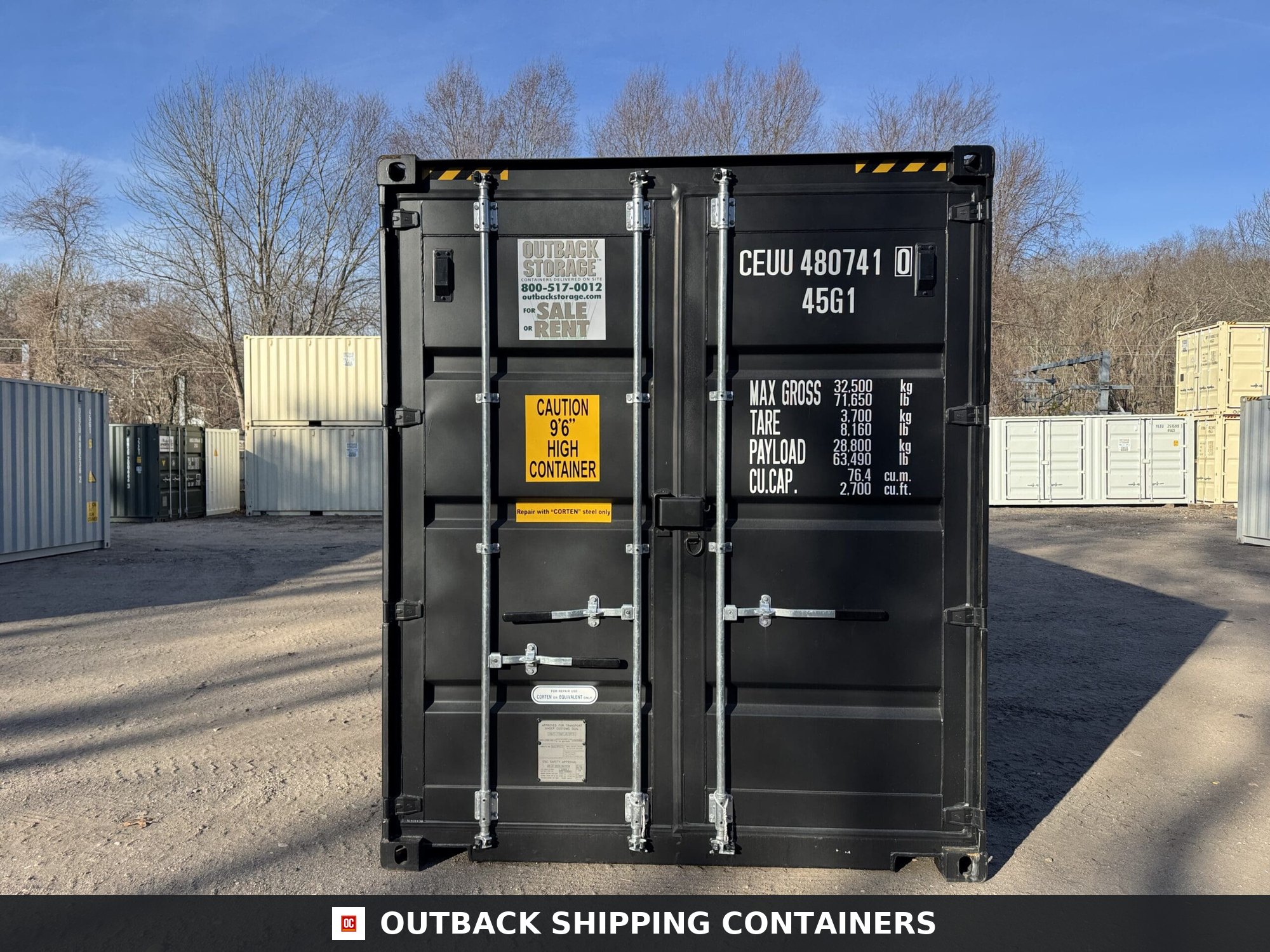40ft New High Cube Shipping Container – Wind & Watertight – Black — 40ft — new (image 3 of 12)