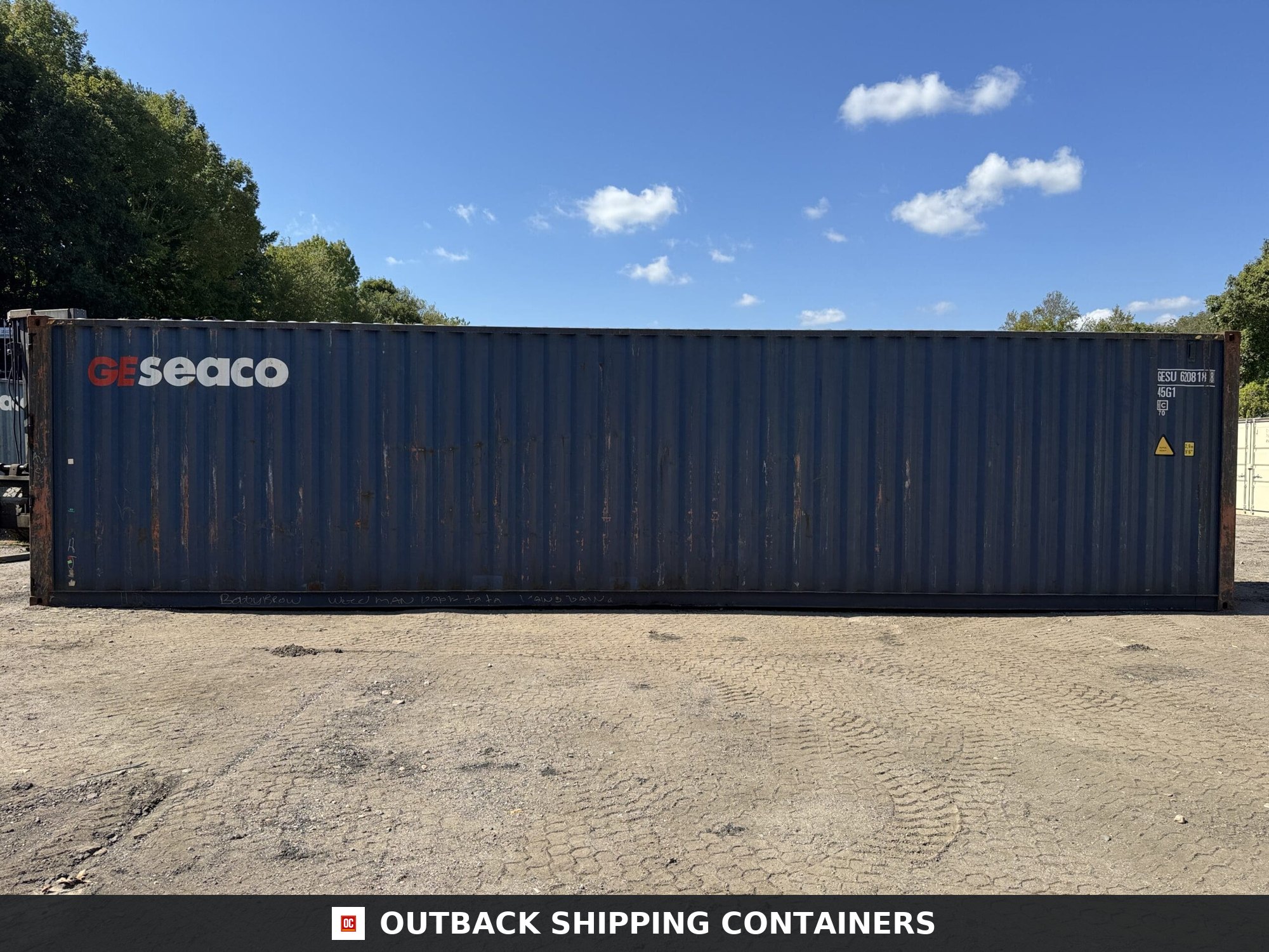 40ft Used High Cube Shipping Container for Sale — Interior Detail | Outback Shipping Contain 10 40ft Used High Cube Shipping Container – Wind & Watertight – Blue — 40ft — used (image 6 of 12)