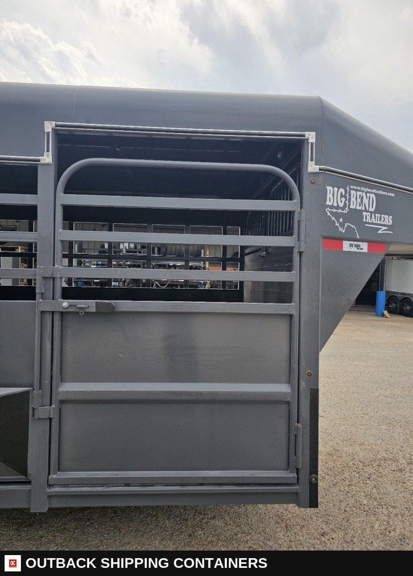 2025 Big Bend 6’8"X24' Stock / Stock Combo Trailer — Rear Doors And Gate | Outback Shipping Containers 2025 Big Bend 6’8"X24' Stock / Stock Combo Trailer for sale — rear doors and gate