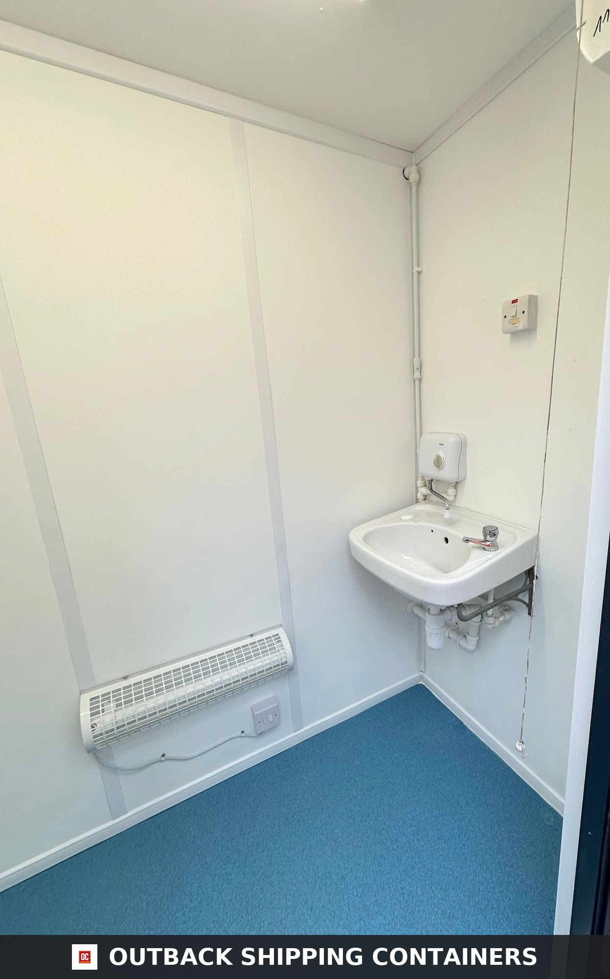 3+1 Toilet Block for Sale — Interior Detail | Outback Shipping Containers 2 3+1 Toilet Block — 16 x 9 ft Anti-Vandal — Portable Toilet Block — No 1108 — product gallery image 5 of 12