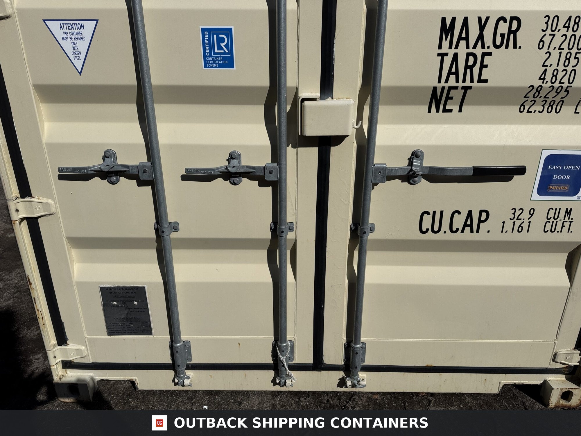 20ft Used Shipping Container – Wind & Watertight – Beige — 20ft — used (image 6 of 12)