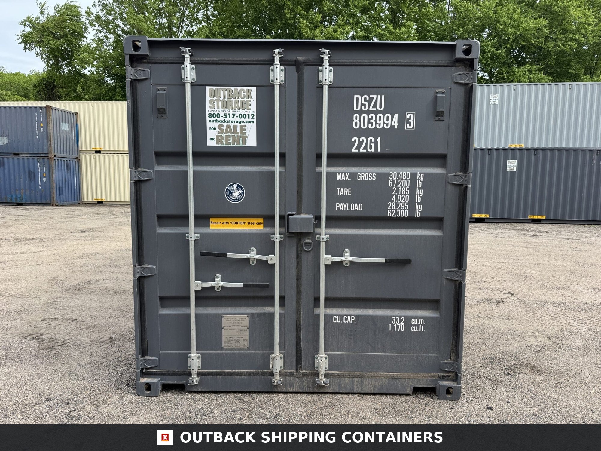 20ft New Shipping Container – Wind & Watertight – Gray — 20ft — new (image 3 of 12)