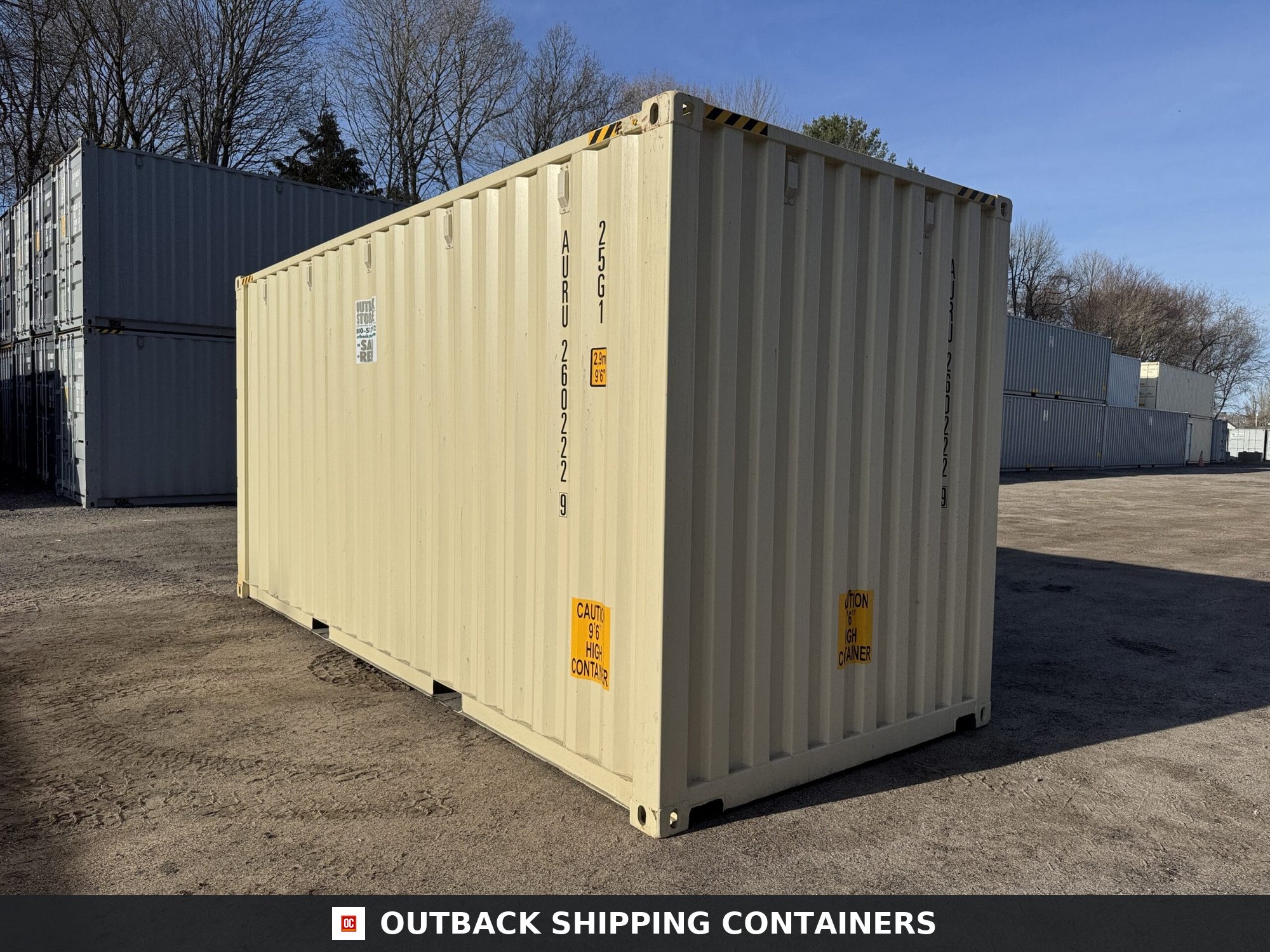 20ft New High Cube Shipping Container – Wind & Watertight – Beige — 20ft — new (image 10 of 12)
