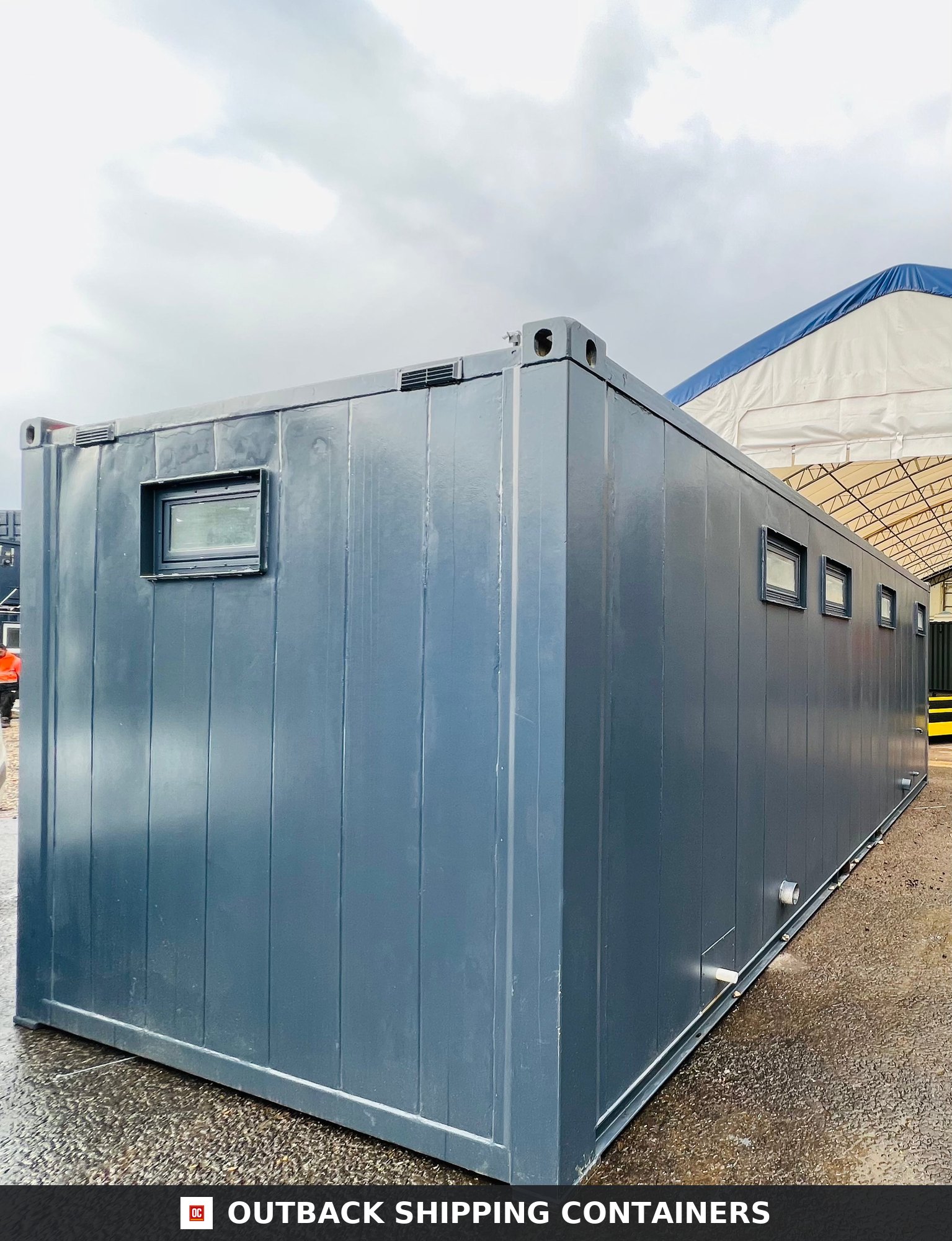 Toilet Block + Shower for Sale — Roof and Structural Detail | Outback Shipping Containers Toilet Block + Shower — 24 x 9 ft — 4 + 1 Toilet with Separate Shower Room — No 882 — product gallery image 9 of 15