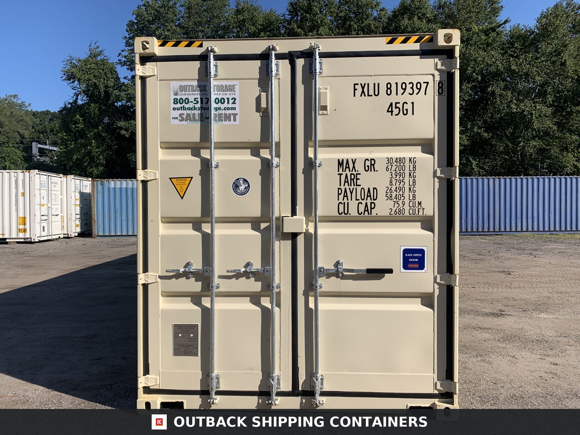 40ft New High Cube Shipping Container – Wind & Watertight – Beige — 40ft — new (image 3 of 12)