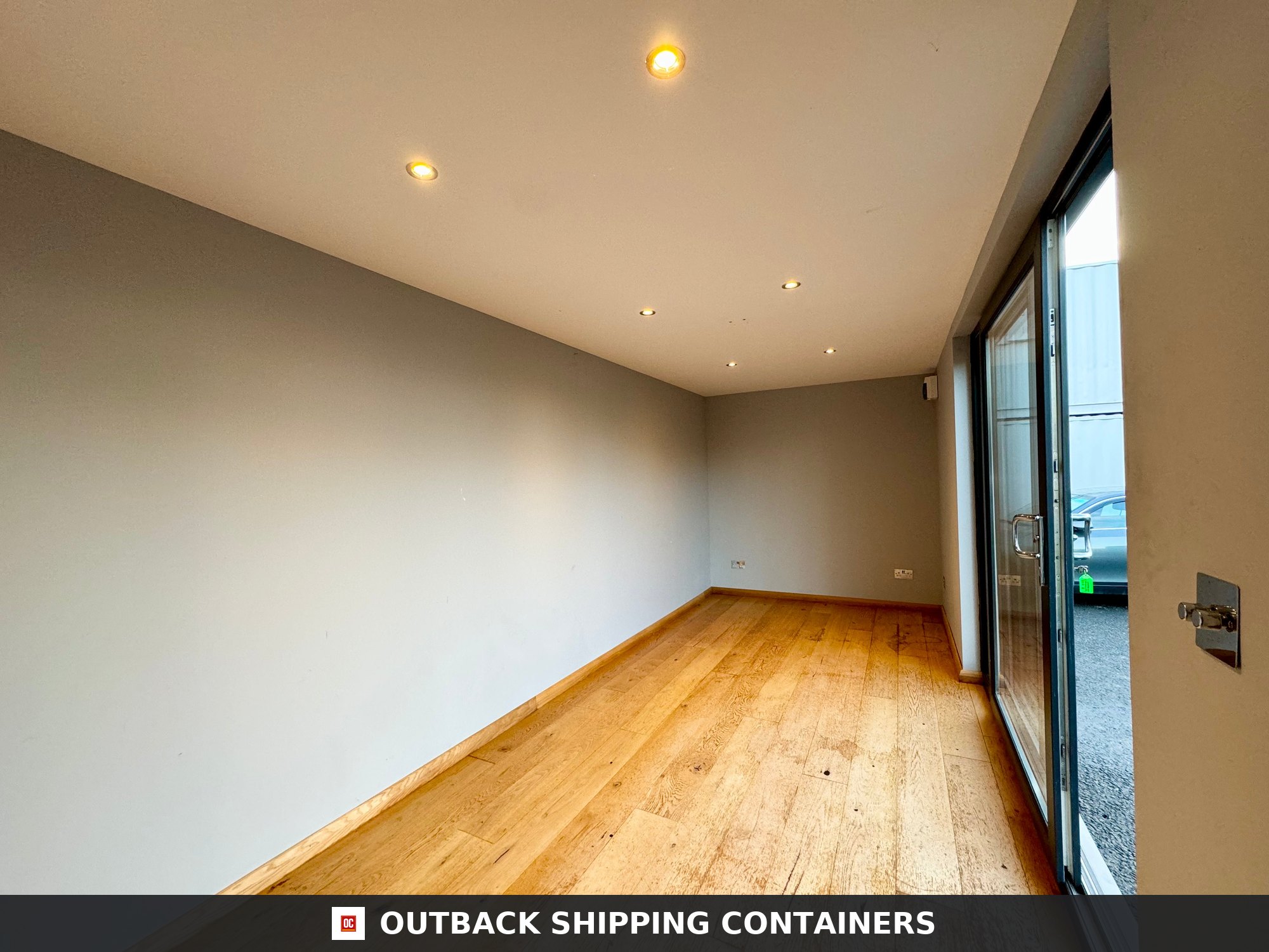 20x8ft for Sale — Door and Entry Detail | Outback Shipping Containers 2 CD-1064 20x8ft — CUSTOM SHIPPING CONTAINER CONVERSION — Portable Bui — angle 6