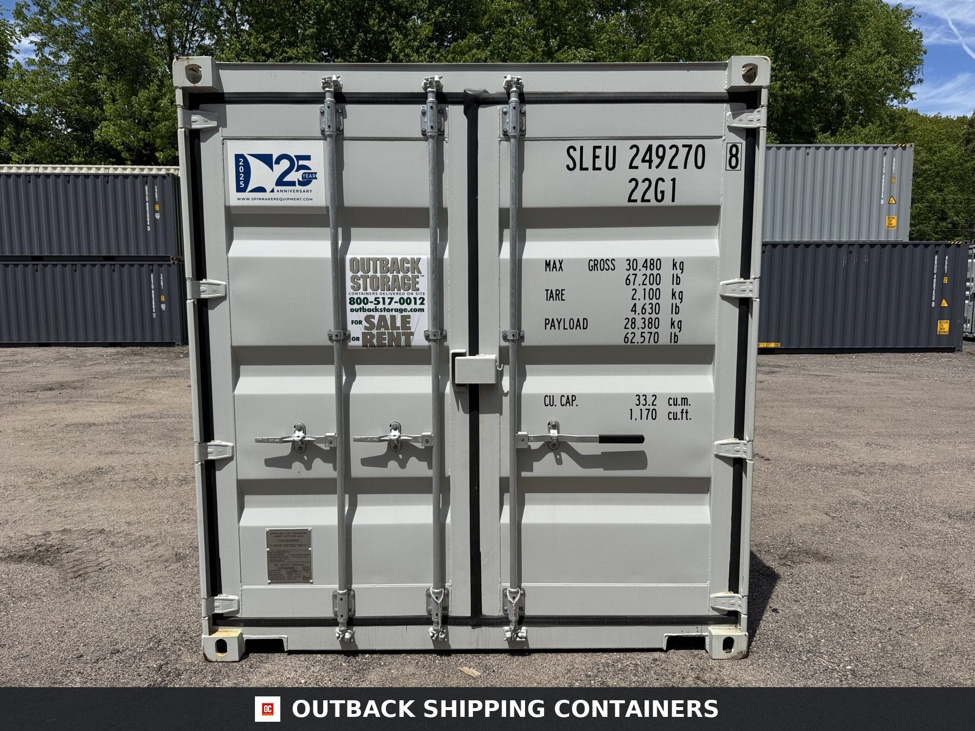 20ft New Shipping Container – Wind & Watertight – Gray — 20ft — new (image 3 of 12)