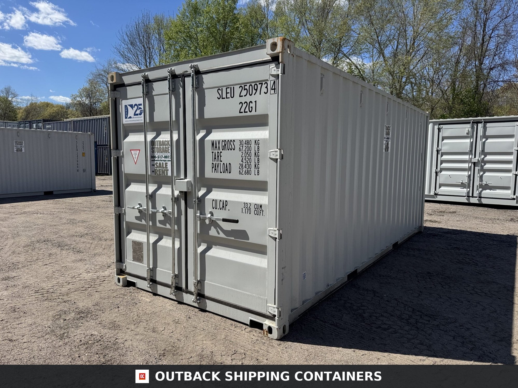 20ft New Shipping Container – Wind & Watertight – Gray — 20ft — new (image 8 of 12)