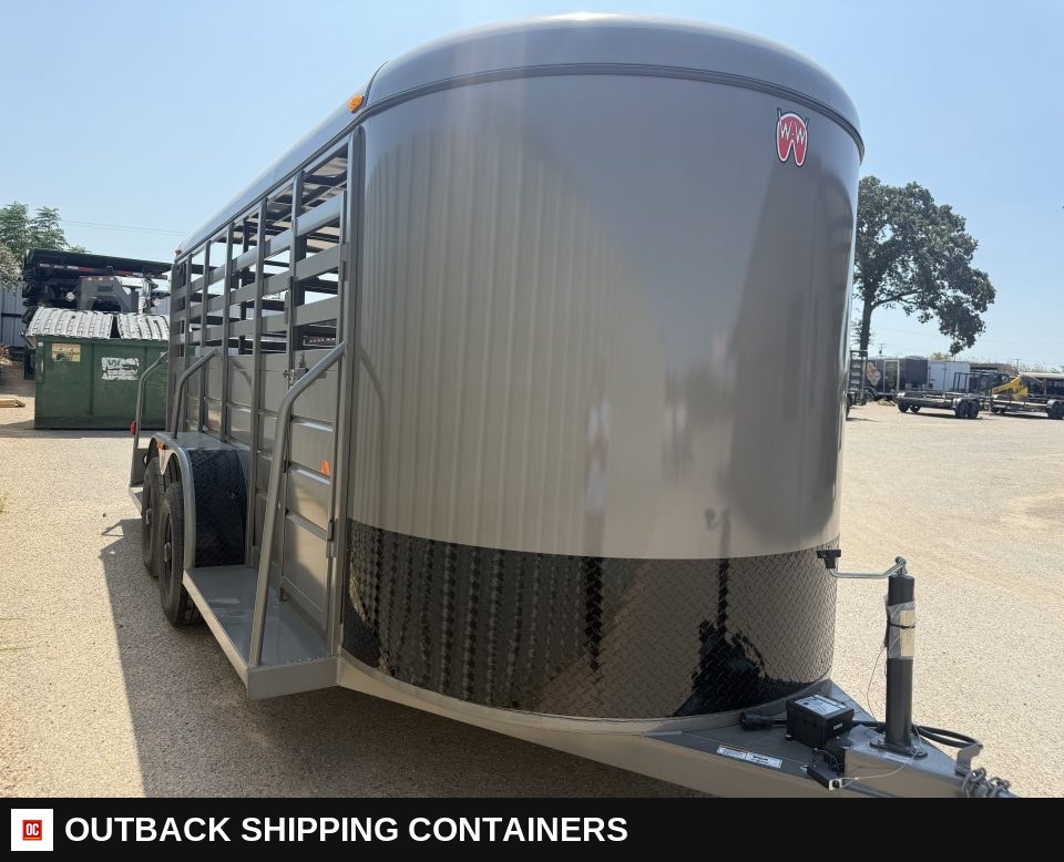 2026 WW AA 6X16 Livestock Stock Combo Trailer — Driver-Side Profile | Outback Shipping Containers 2026 WW AA 6X16 Livestock Stock Combo Trailer for sale — driver-side profile