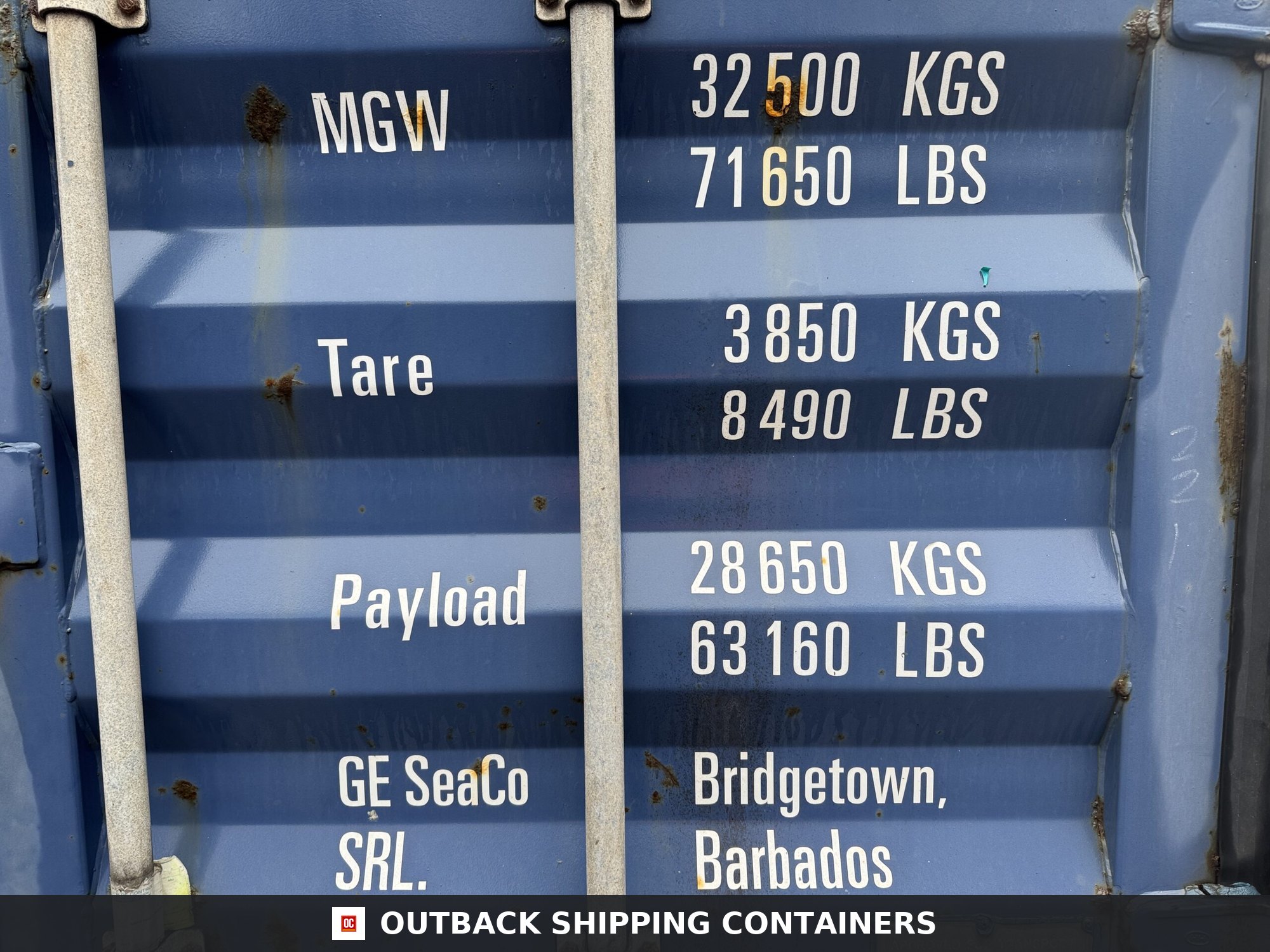 40ft Used High Cube Shipping Container for Sale — Interior View | Outback Shipping Container 11 40ft Used High Cube Shipping Container – Wind & Watertight – Blue — 40ft — used (image 5 of 12)