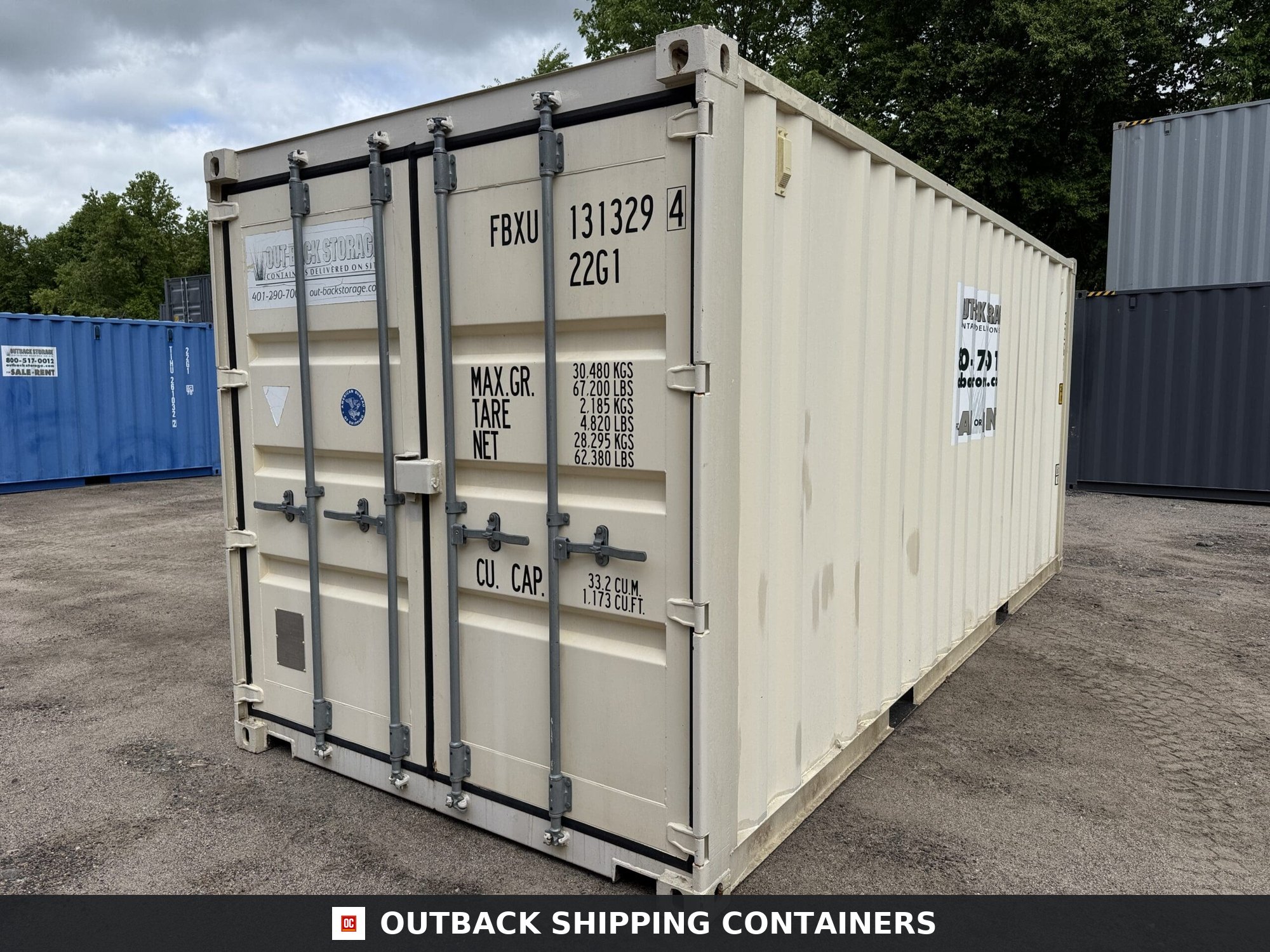 20ft Used Shipping Container – Wind & Watertight – Beige — 20ft — used (image 9 of 12)
