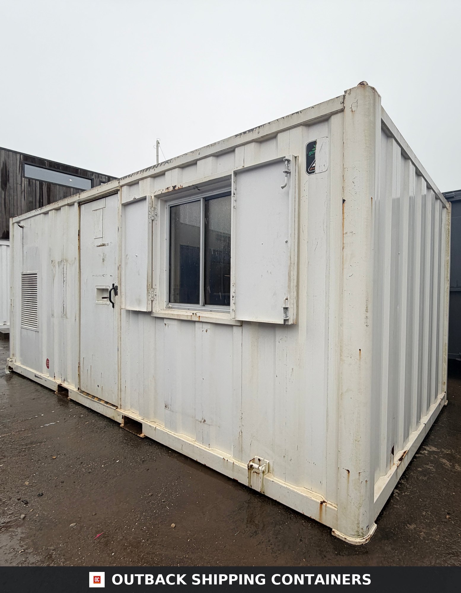 20x9ft for Sale — Side Profile View | Outback Shipping Containers 20x9ft — Static Welfare Unit — Toilet, Canteen, Drying Room & Generator 9KVA — Welfare — Anti-Vandal — Building Site Accommodation — Portable Anti-Vandal - image 1