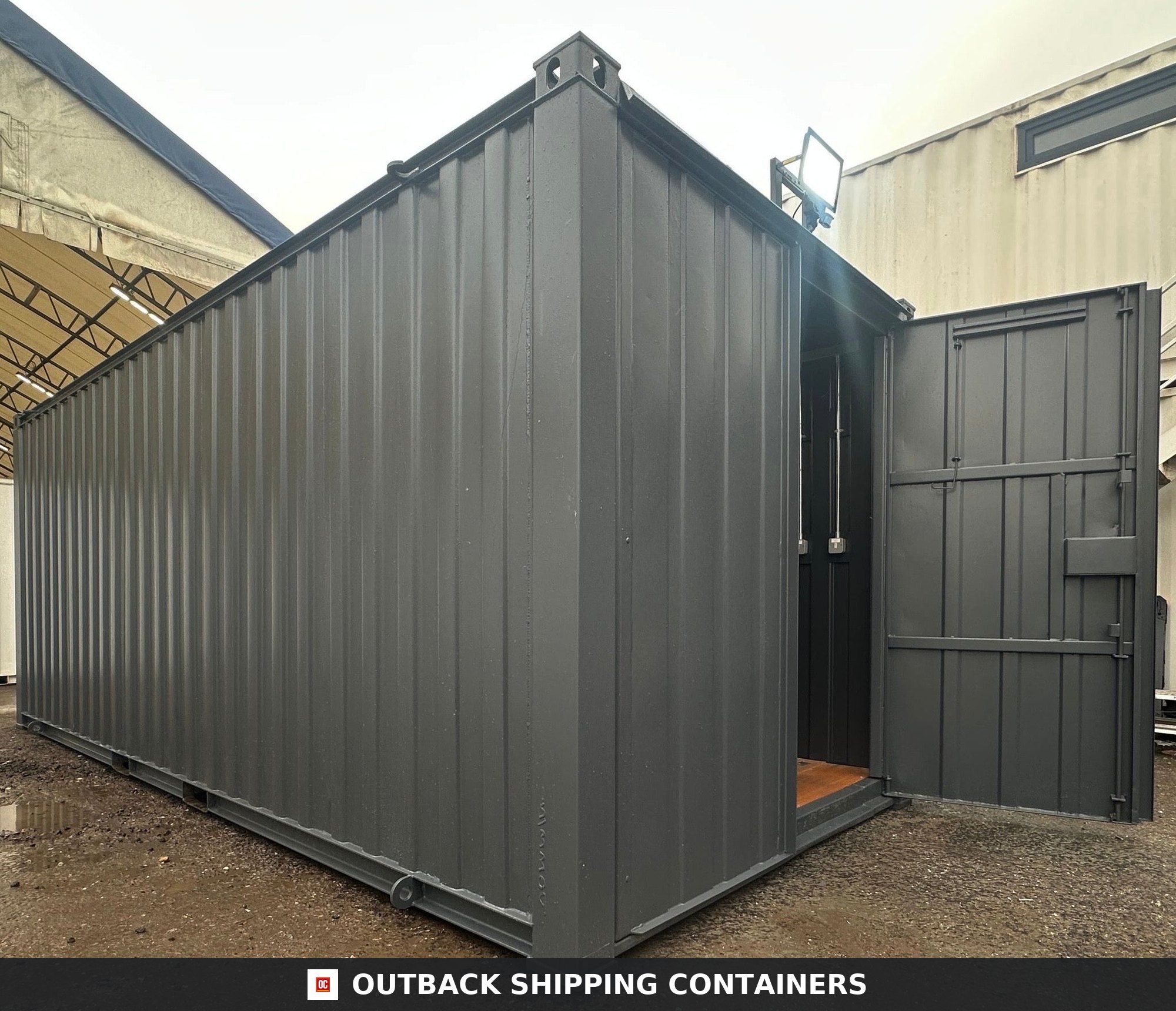 21ft x 8ft Steel Secure Store with Electric Pack — Anti-Vandal Portable Storage — Refurbished steel storage container by Outback Shipping Containers