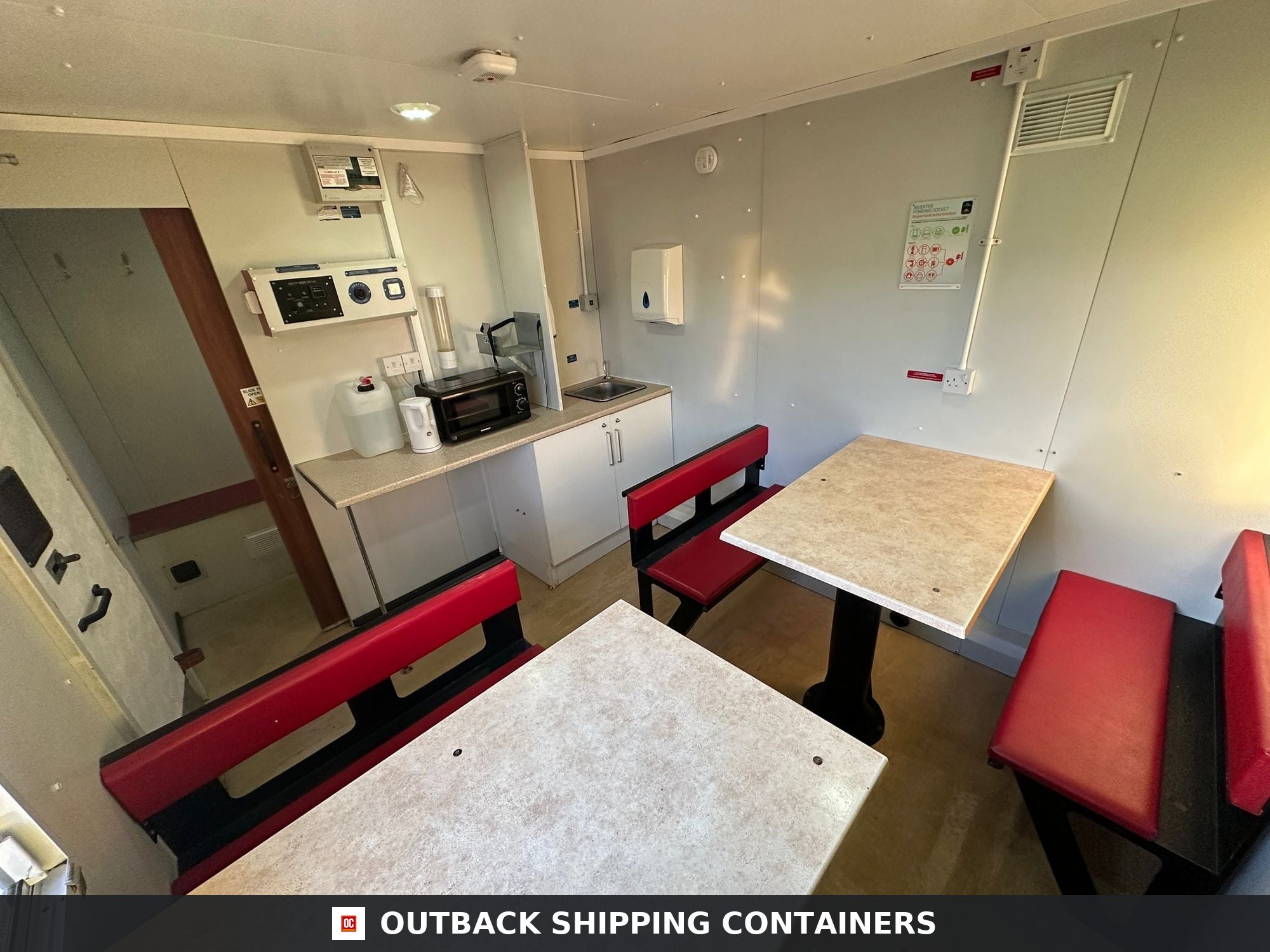 25x9ft for Sale — Door and Entry Detail | Outback Shipping Containers 25x9ft — Static Welfare Unit — Office, Toilet, Canteen, Drying Room & Generator 6KVA — Welfare — Anti-Vandal — Building Site Accommodation — Portable Anti-Vandal - image 6