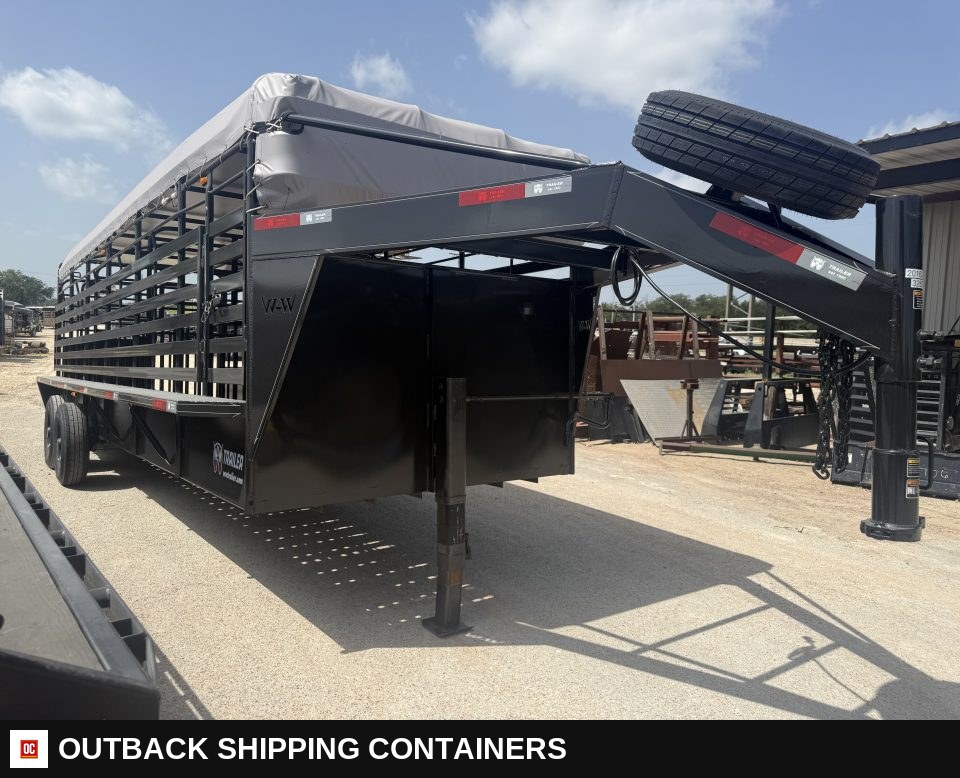 2026 WW ROUSTABOUT 6'8"X24' Livestock Stock Combo Trailer — Driver-Side Profile | Outback Shipping Containers 2026 WW ROUSTABOUT 6'8"X24' Livestock Stock Combo Trailer for sale — driver-side profile