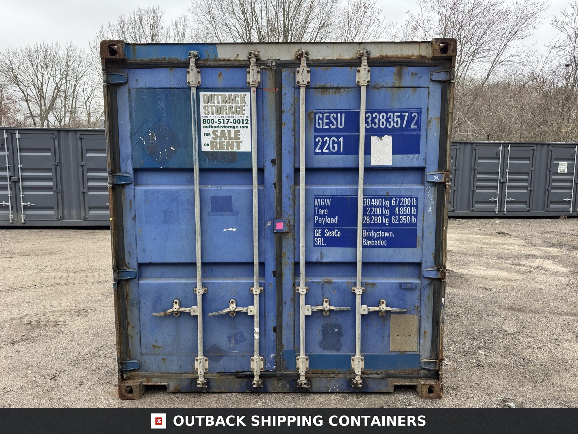 20ft Used Shipping Container – Wind & Watertight – Blue — 20ft — used (image 3 of 12)