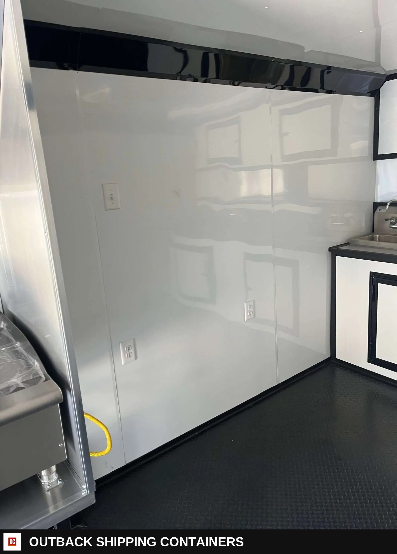 8.5x20 Hook and Line Cargo Fully Equipped Enclosed Concession Trailer — Equipment And Appliance Detail | Outback Shipping Containers 8.5x20 Hook and Line Cargo Fully Equipped Enclosed Concession Trailer for sale — equipment and appliance detail
