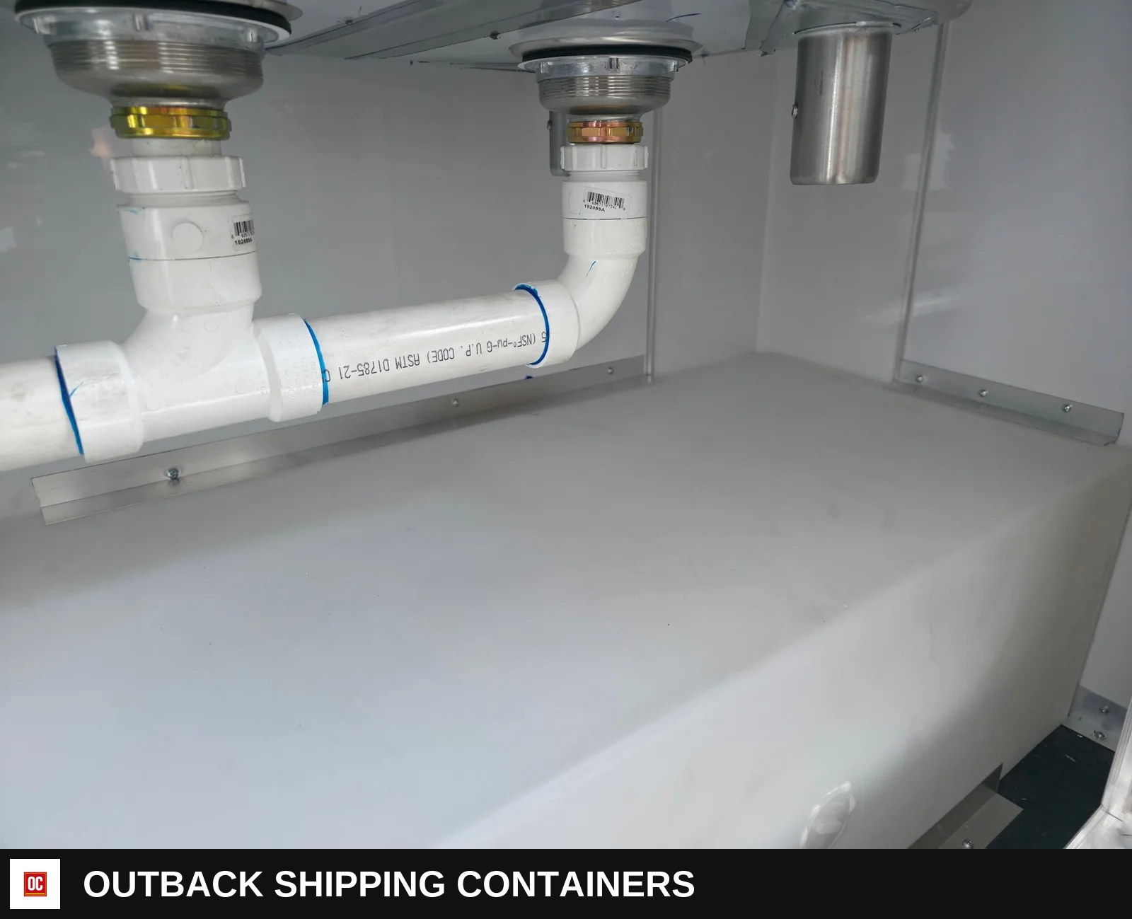 7 x 12 Water Blue Flat Front Concession Catering Trailer — Undercarriage, Axles And Suspension | Outback Shipping Containers 7 x 12 Water Blue Flat Front Concession Catering Trailer for sale — undercarriage, axles and suspension