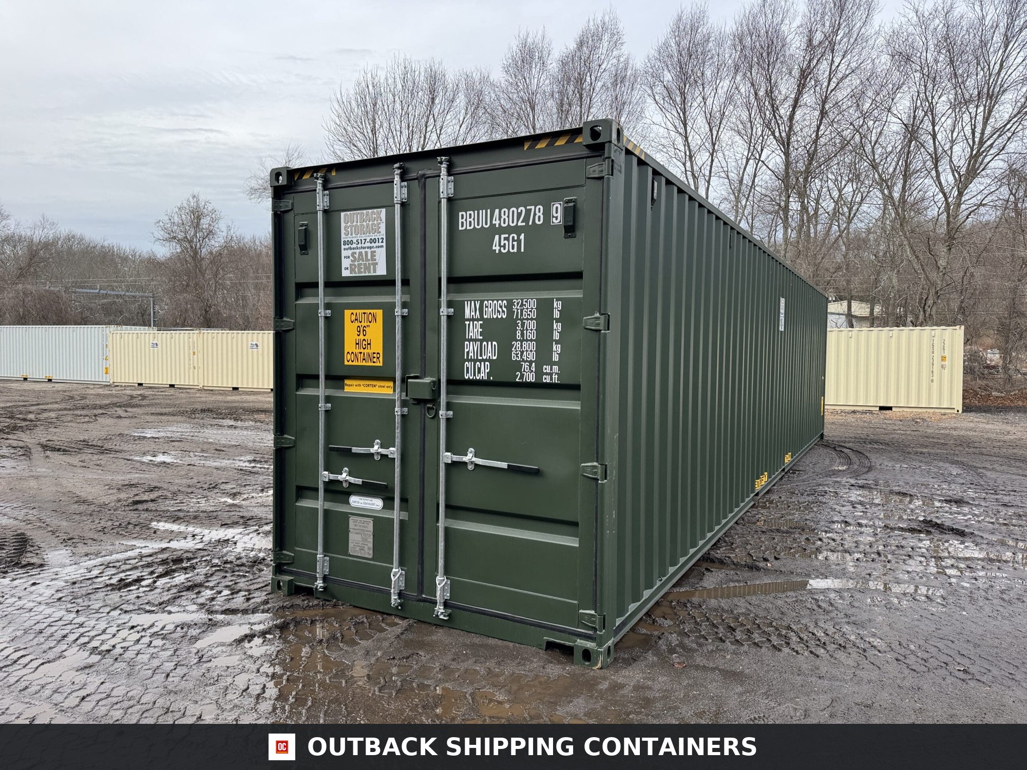 40ft New High Cube Shipping Container – Wind & Watertight – Green — 40ft — new (image 8 of 12)