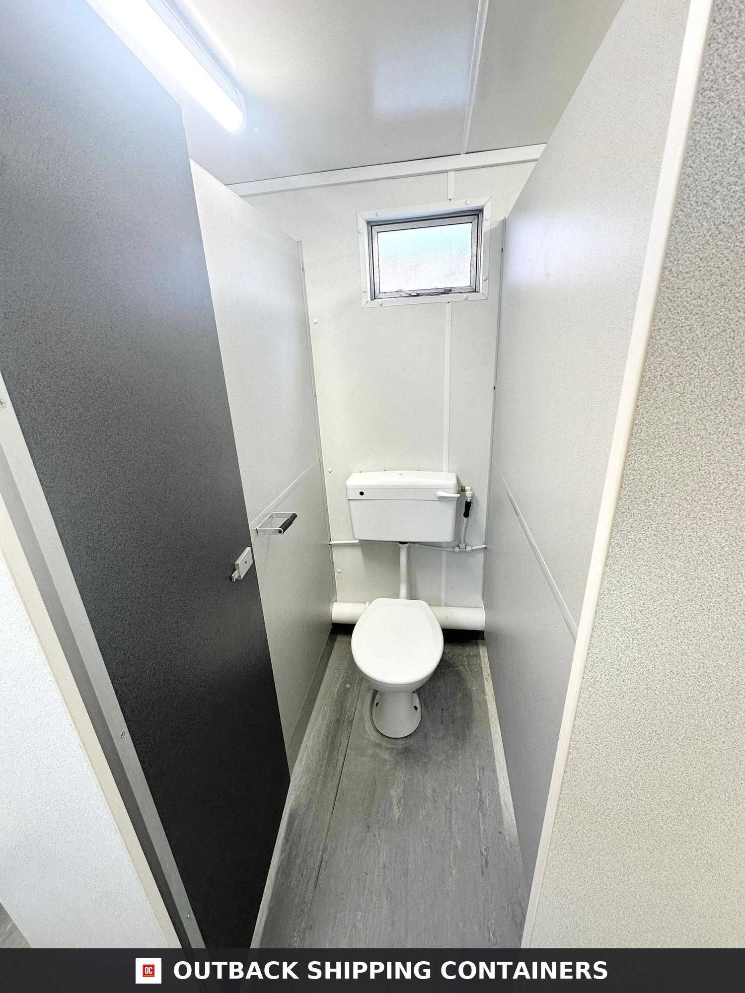 3+1 Toilet Block for Sale — Window and Shutter Detail | Outback Shipping Containers 3+1 Toilet Block — 16 x 9 ft Anti-Vandal — Portable Toilet Block — No 1475 — product gallery image 7 of 15