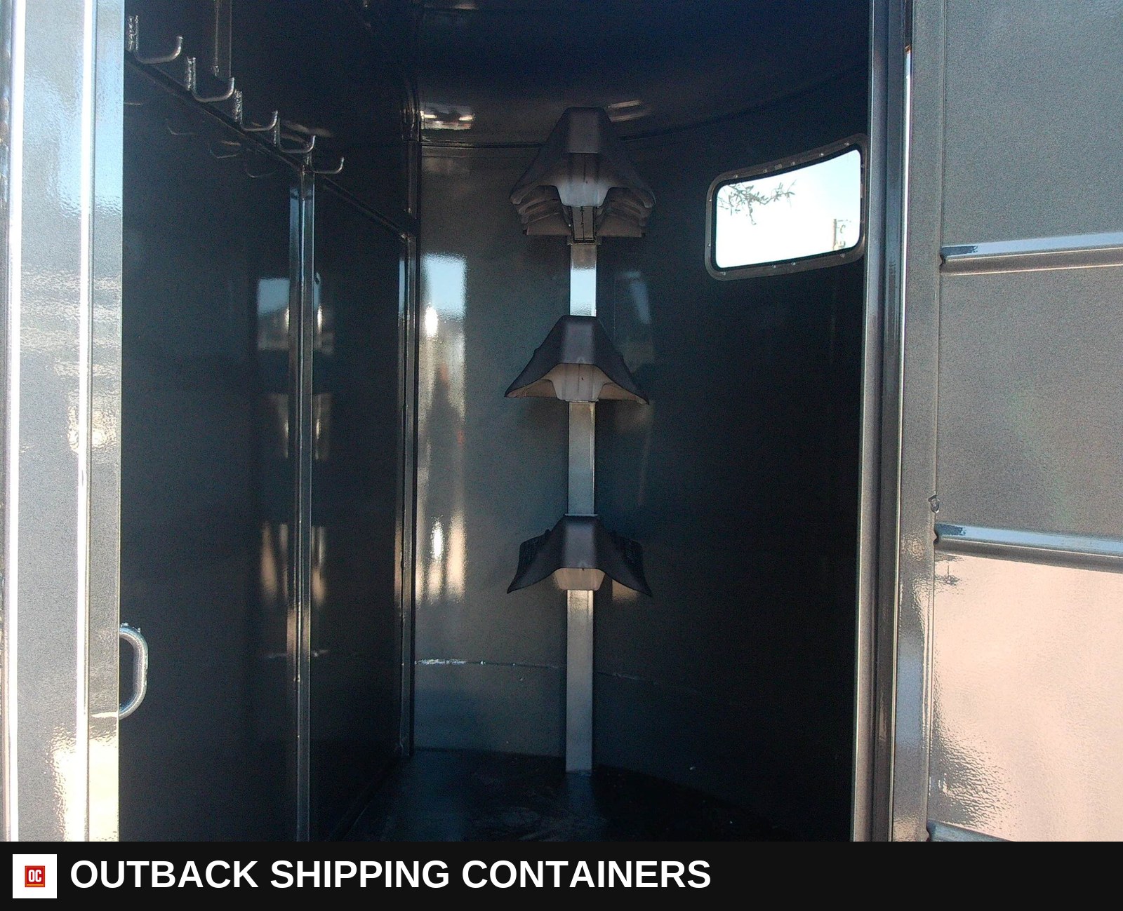 New 2026 Calico 6 x 16 Three Horse Trailer 7k GVWR — Rear Doors And Gate | Outback Shipping Containers New 2026 Calico 6 x 16 Three Horse Trailer 7k GVWR for sale — rear doors and gate