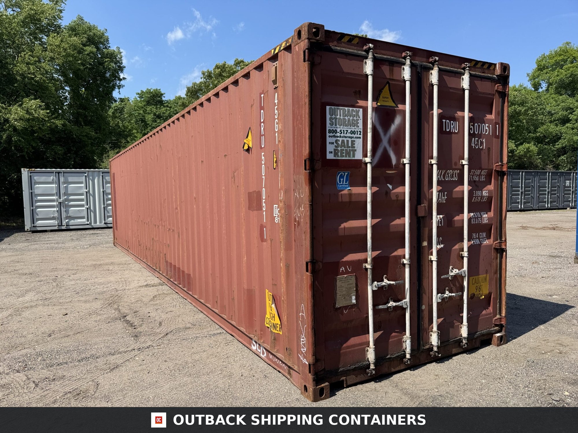 40ft Used High Cube Shipping Container – Wind & Watertight – Red — 40ft — used (image 1 of 12)