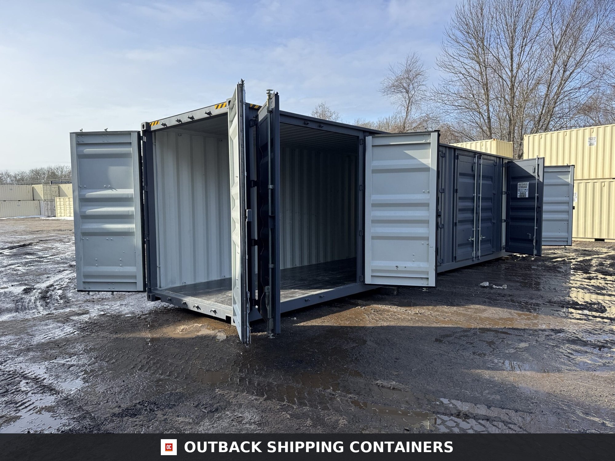 40ft New High Cube Shipping Container – Wind & Watertight – Dk Gray — 40ft — new (image 1 of 12)
