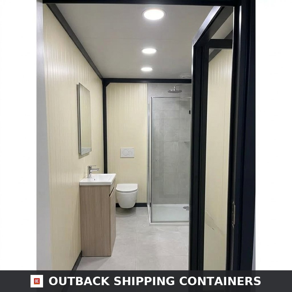 Bathroom 1 on the ground floor with walk-in shower, wall-hung WC and vanity basin