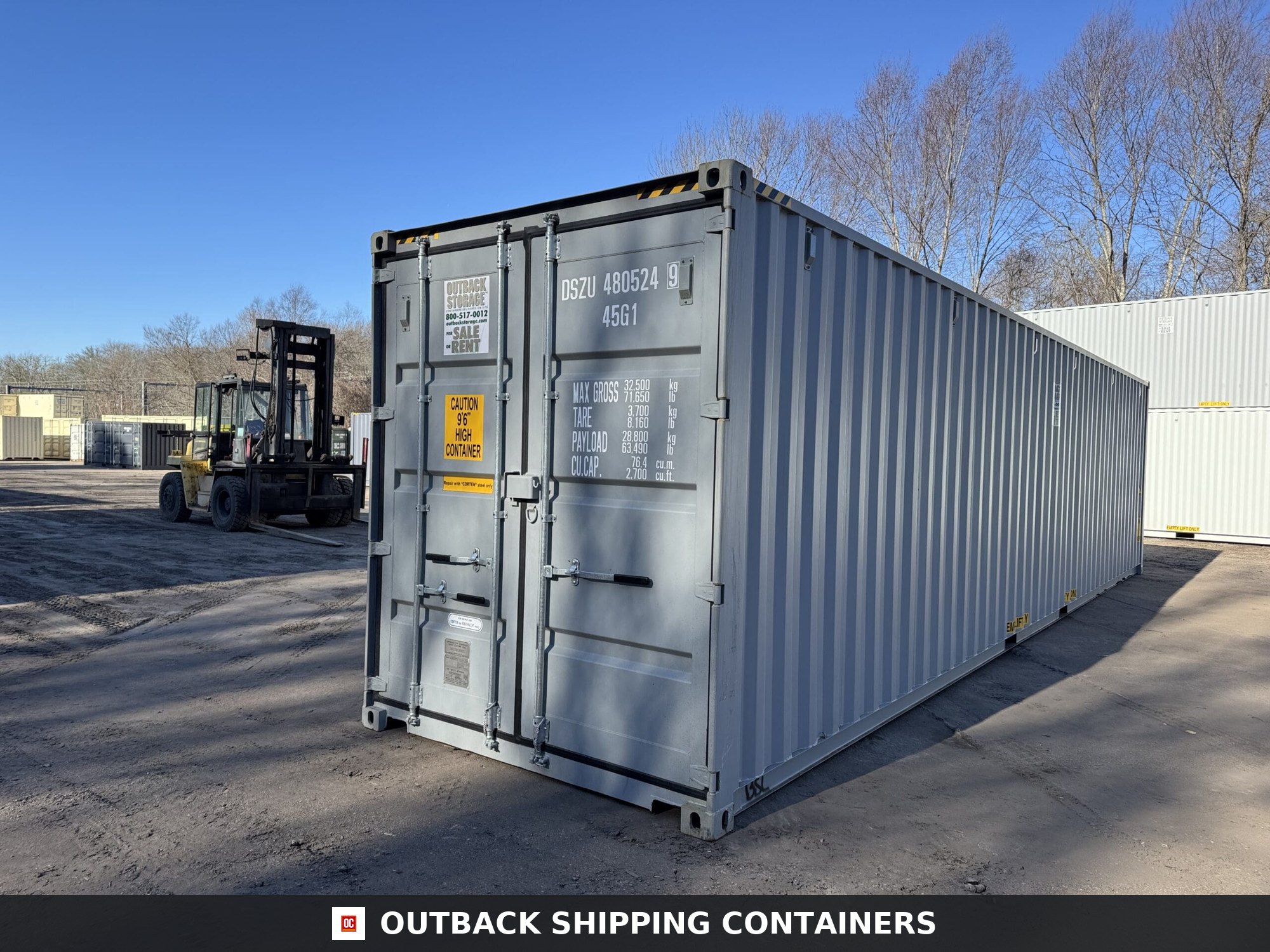 40ft New High Cube Shipping Container – Wind & Watertight – Gray — 40ft — new (image 8 of 12)