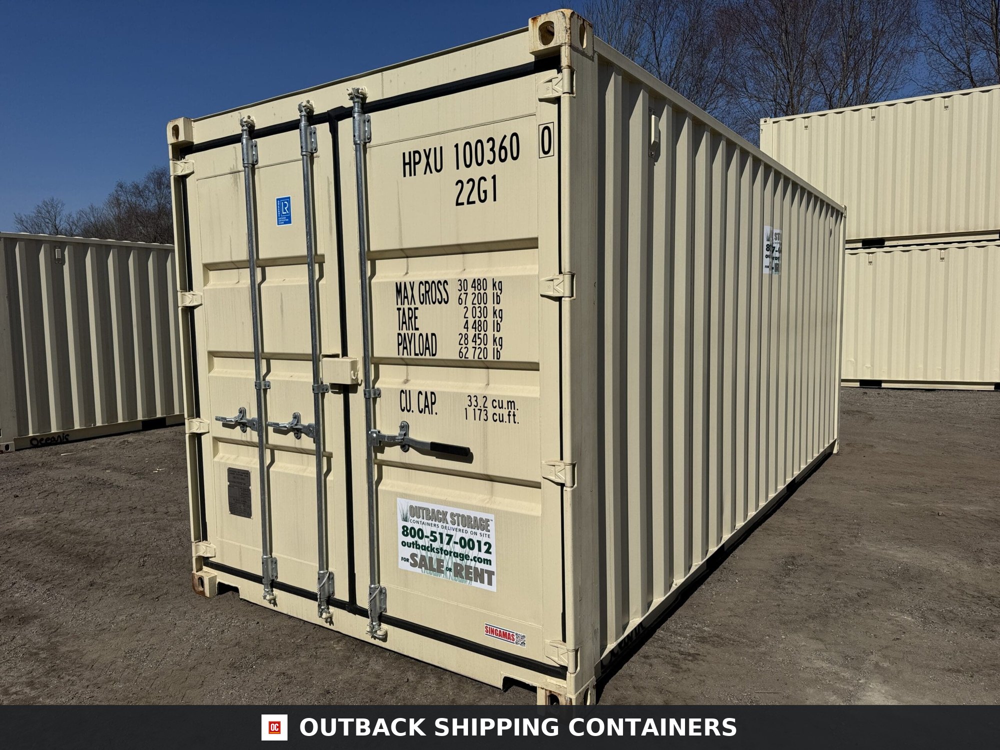 20ft New Shipping Container – Wind & Watertight – Beige — 20ft — new (image 9 of 12)
