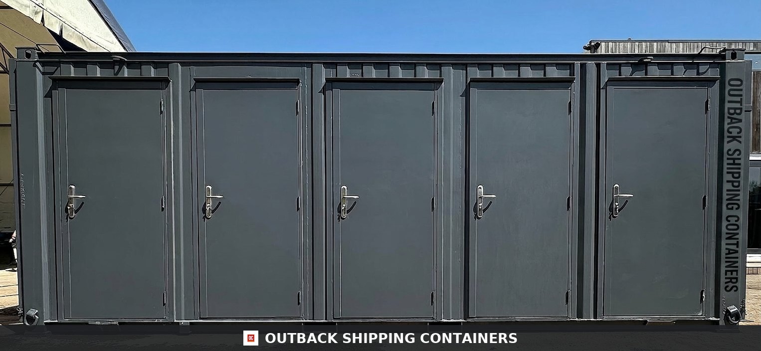 Toilet Block for Sale — Roof and Structural Detail | Outback Shipping Containers 2 Toilet Block — 20 x 8 ft — 5 Bays Anti-Vandal Portable — No 1432 — product gallery image 9 of 13