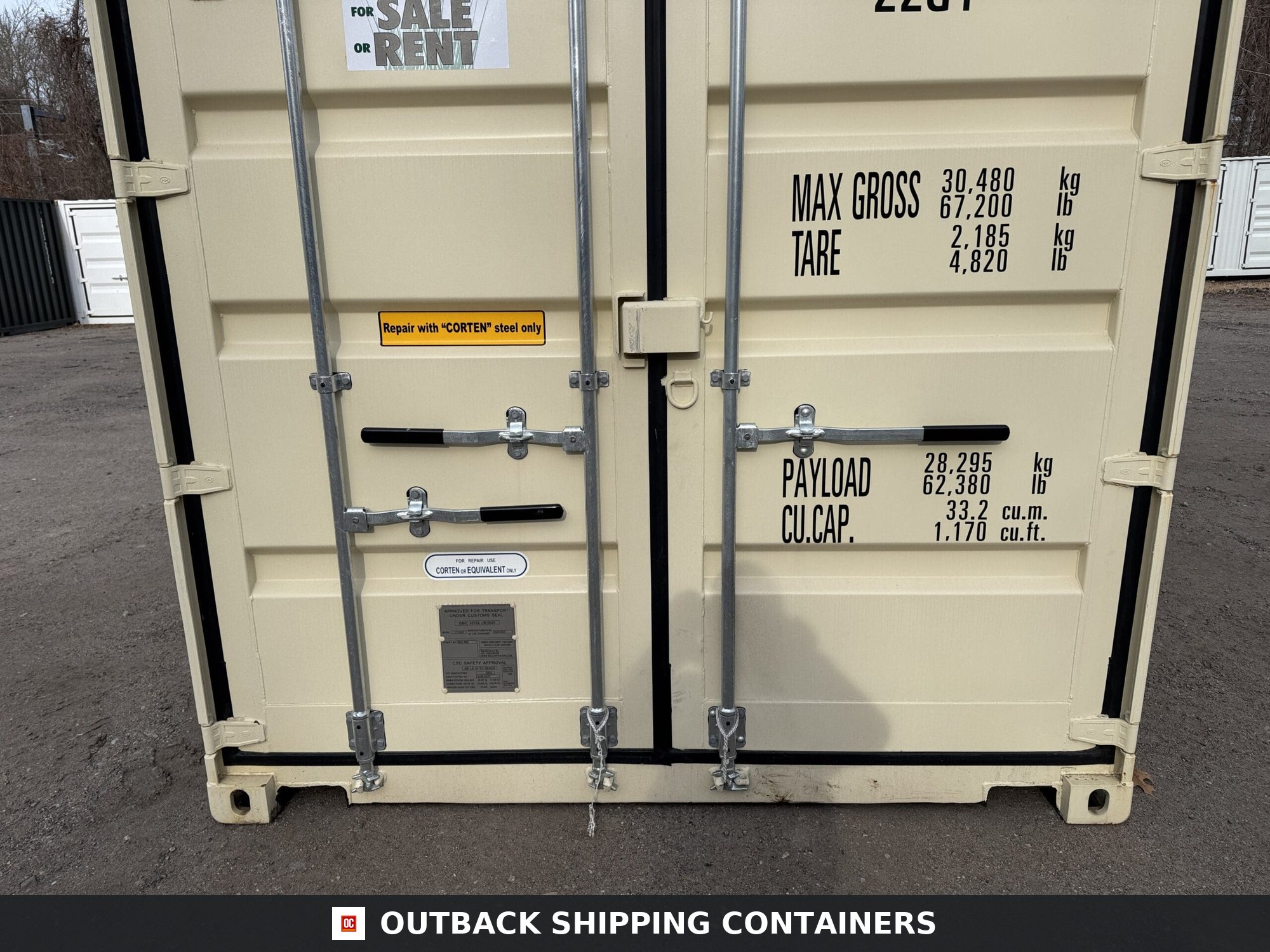 20ft New Shipping Container – Wind & Watertight – Beige — 20ft — new (image 6 of 12)