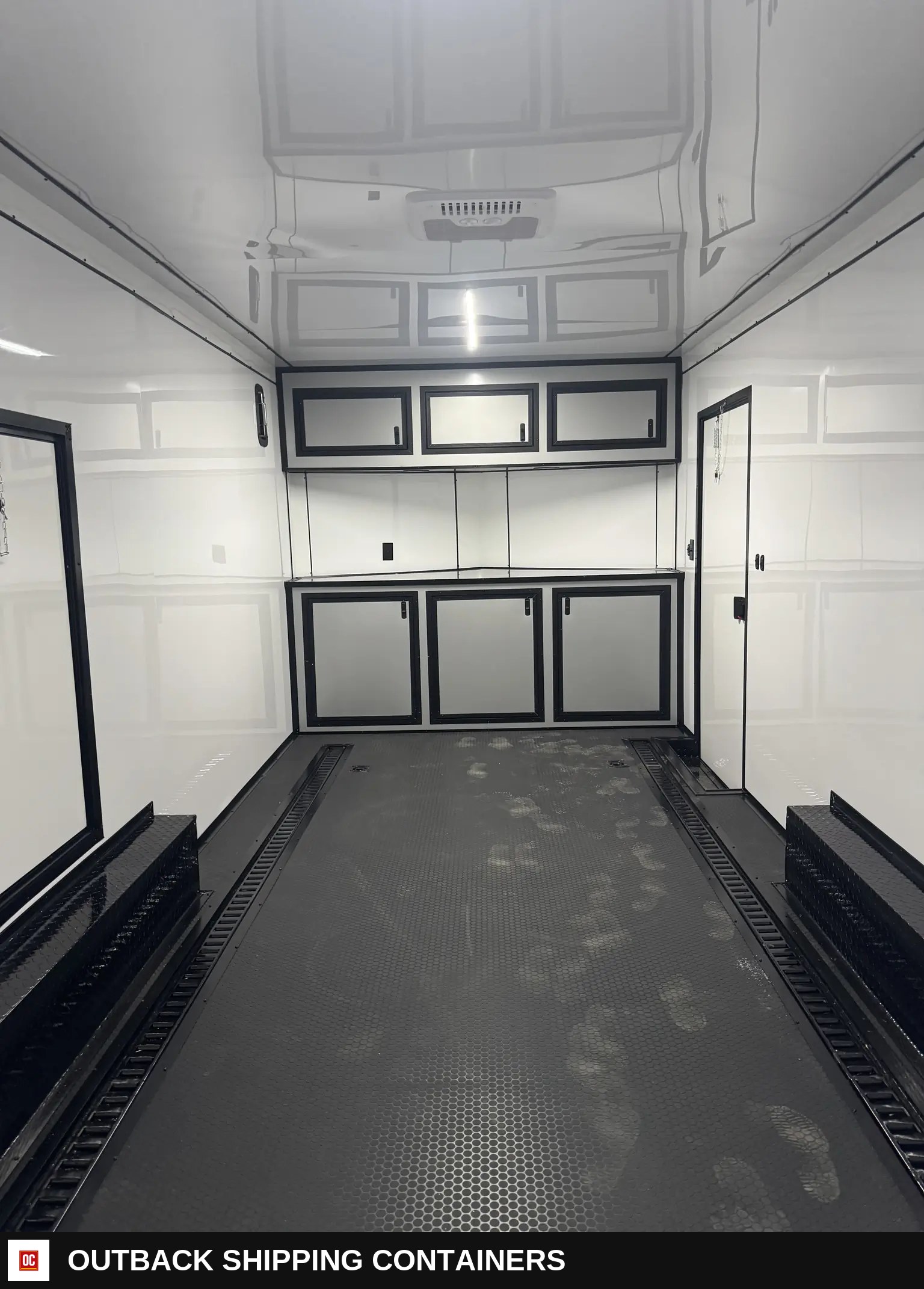 8.5x20TA2 Titanium Cargo Silver Blackout Race Trailer for Sale — Driver-Side Profile | Outback Shipping Containers 8.5x20TA2 Titanium Cargo Silver Blackout Race Trailer for Sale for sale — driver-side profile